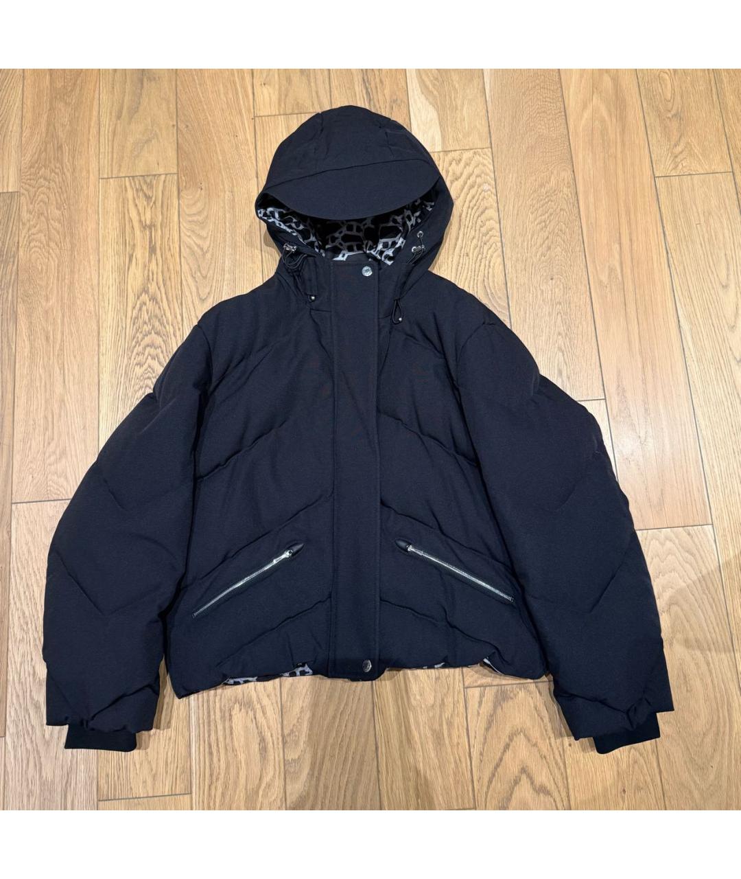 HERMES Черный полиэстеровый пуховик, фото 9