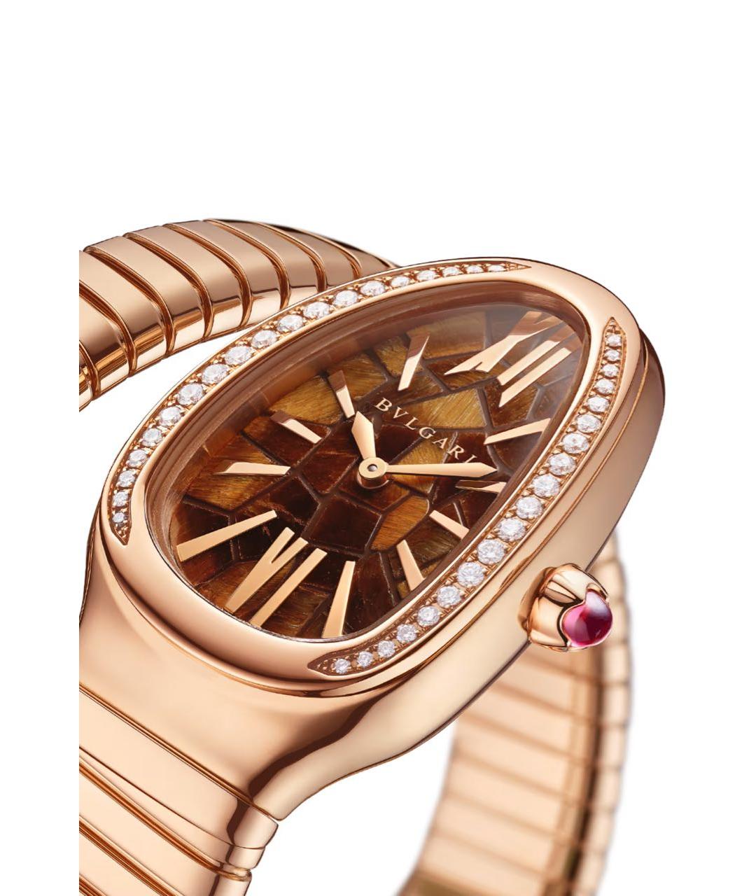 BVLGARI Бежевые часы из розового золота, фото 2