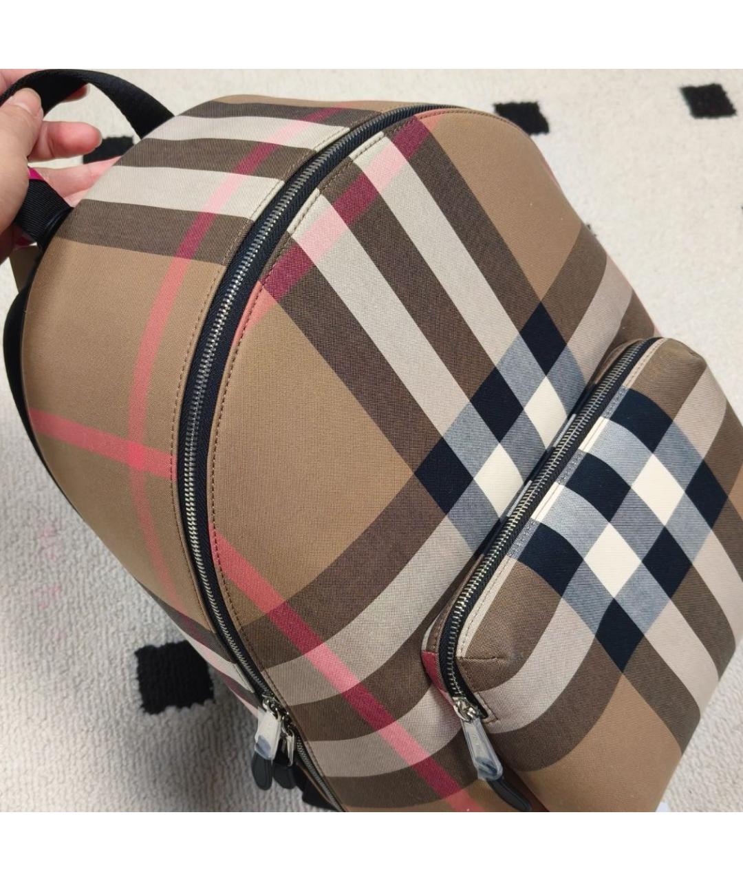 BURBERRY Бежевый кожаный рюкзак, фото 2