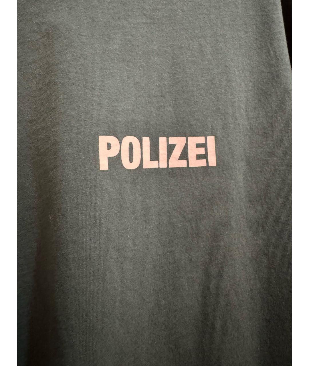 VETEMENTS Антрацитовая хлопковая футболка, фото 4