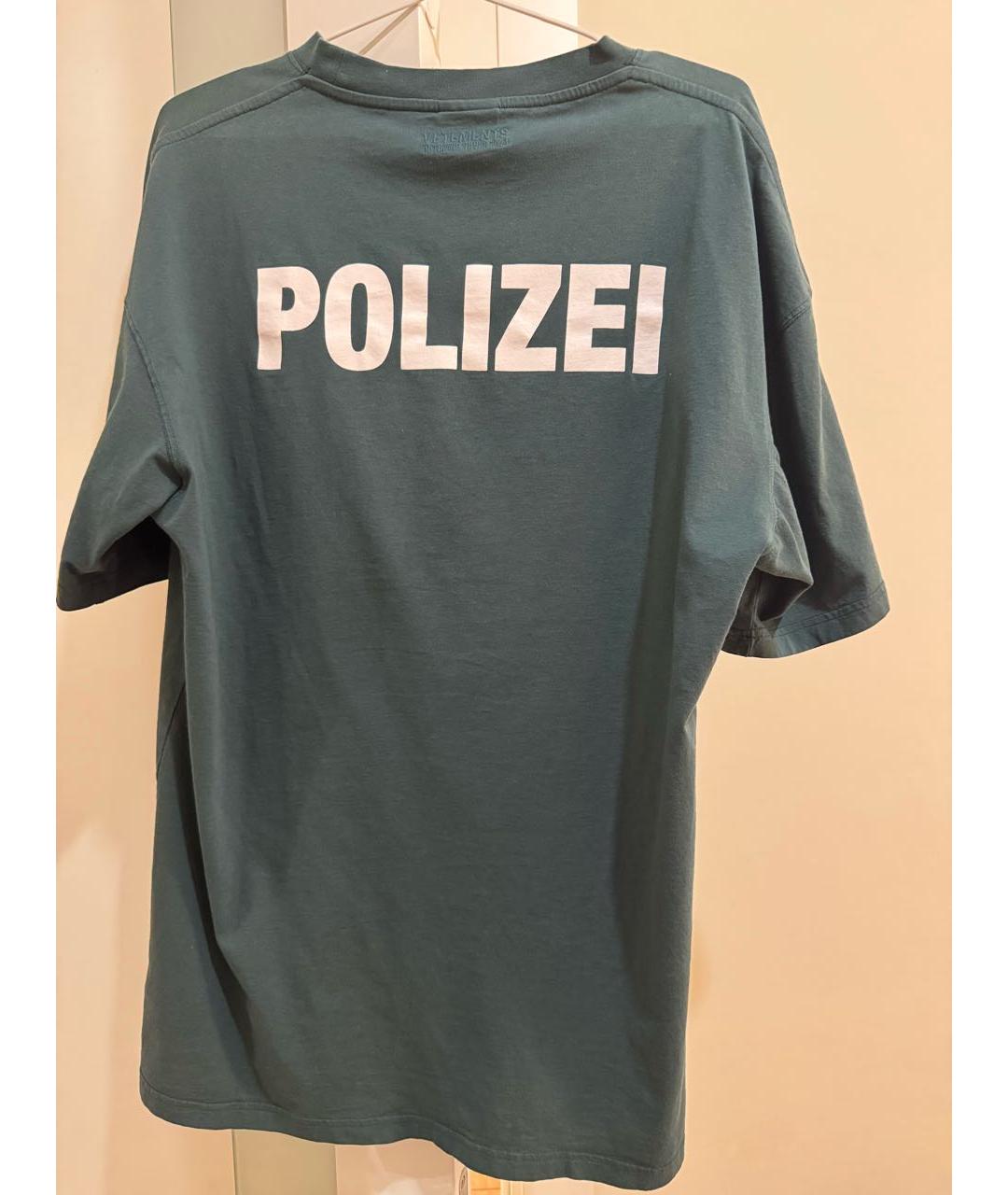 VETEMENTS Антрацитовая хлопковая футболка, фото 2