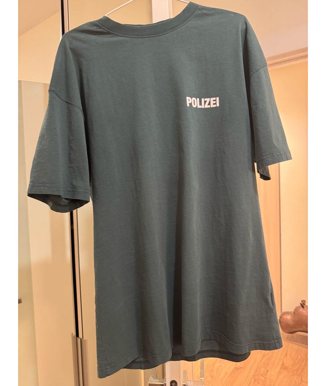 VETEMENTS Антрацитовая хлопковая футболка, фото 5