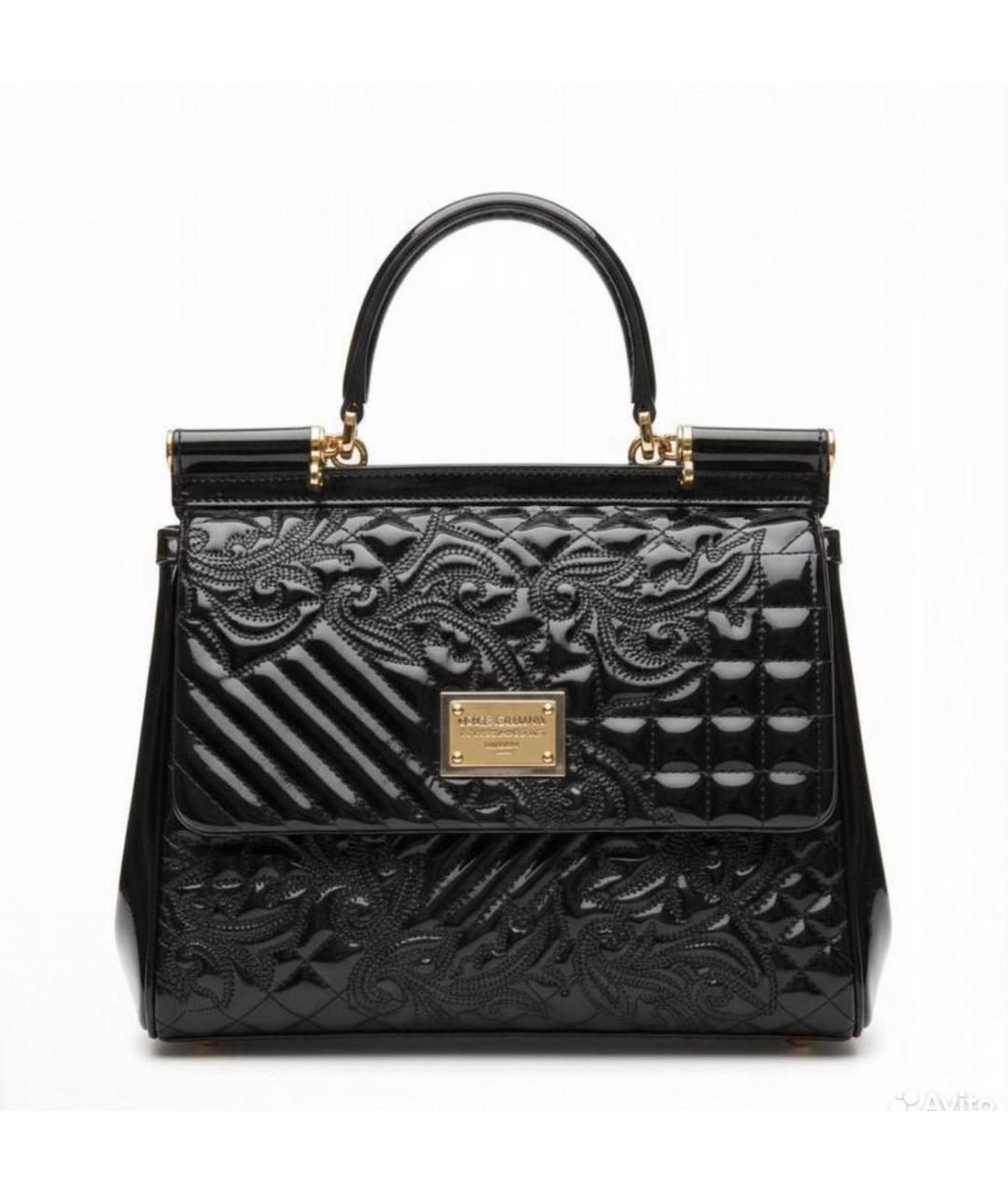 DOLCE&GABBANA Черная кожаная сумка через плечо, фото 6