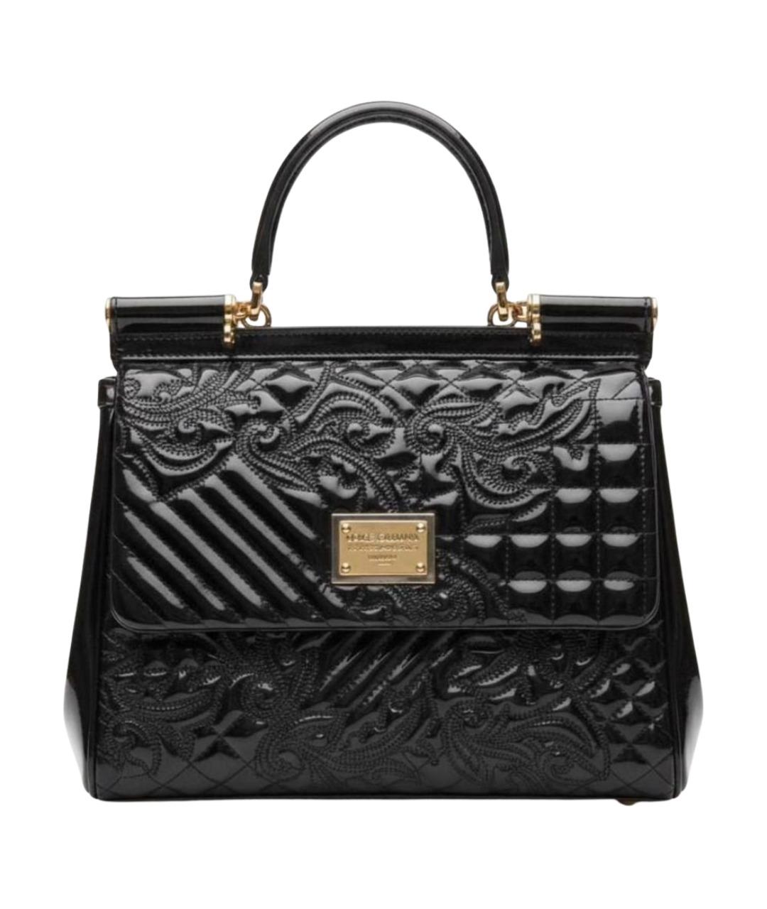 DOLCE&GABBANA Черная кожаная сумка через плечо, фото 1