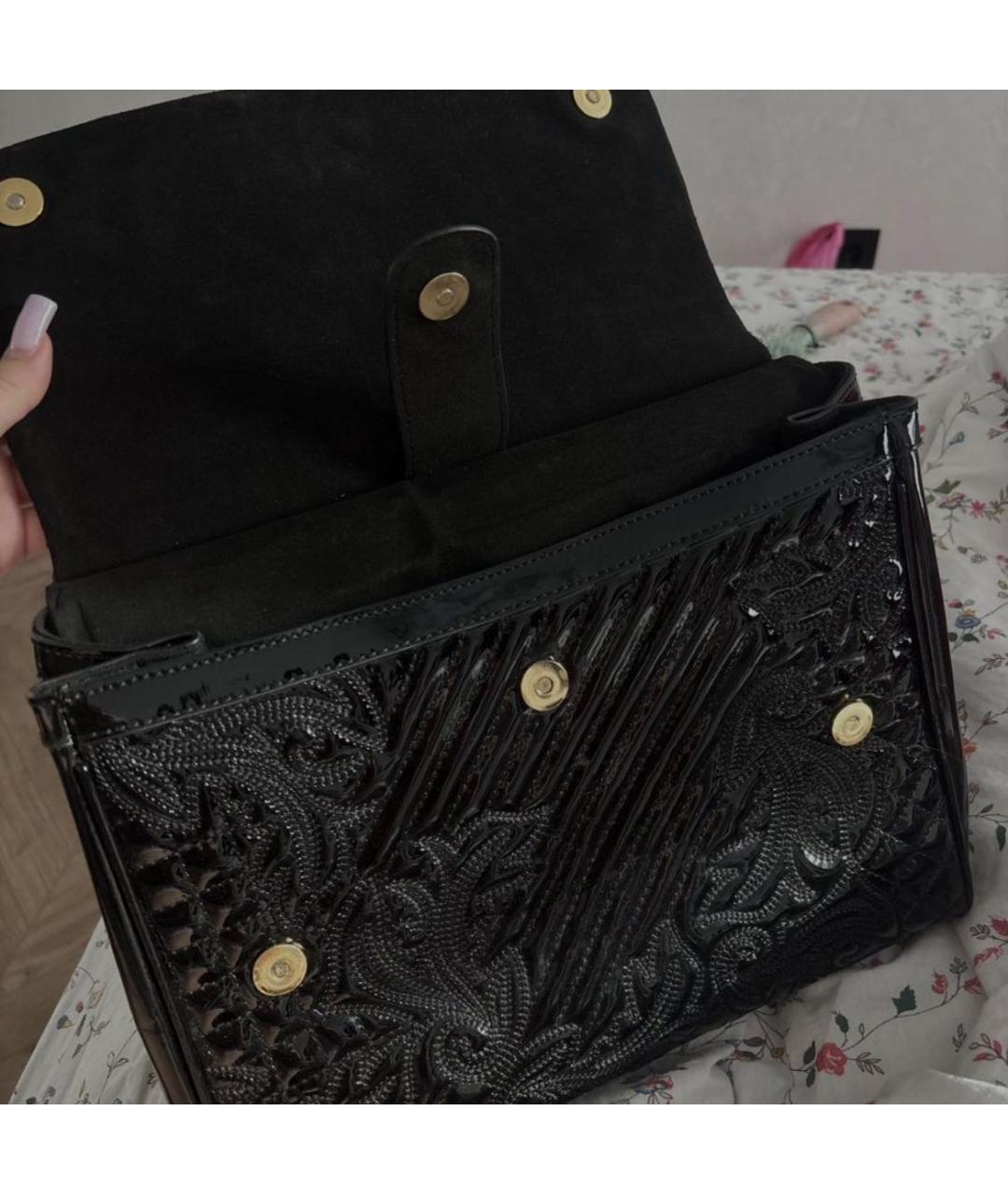 DOLCE&GABBANA Черная кожаная сумка через плечо, фото 4