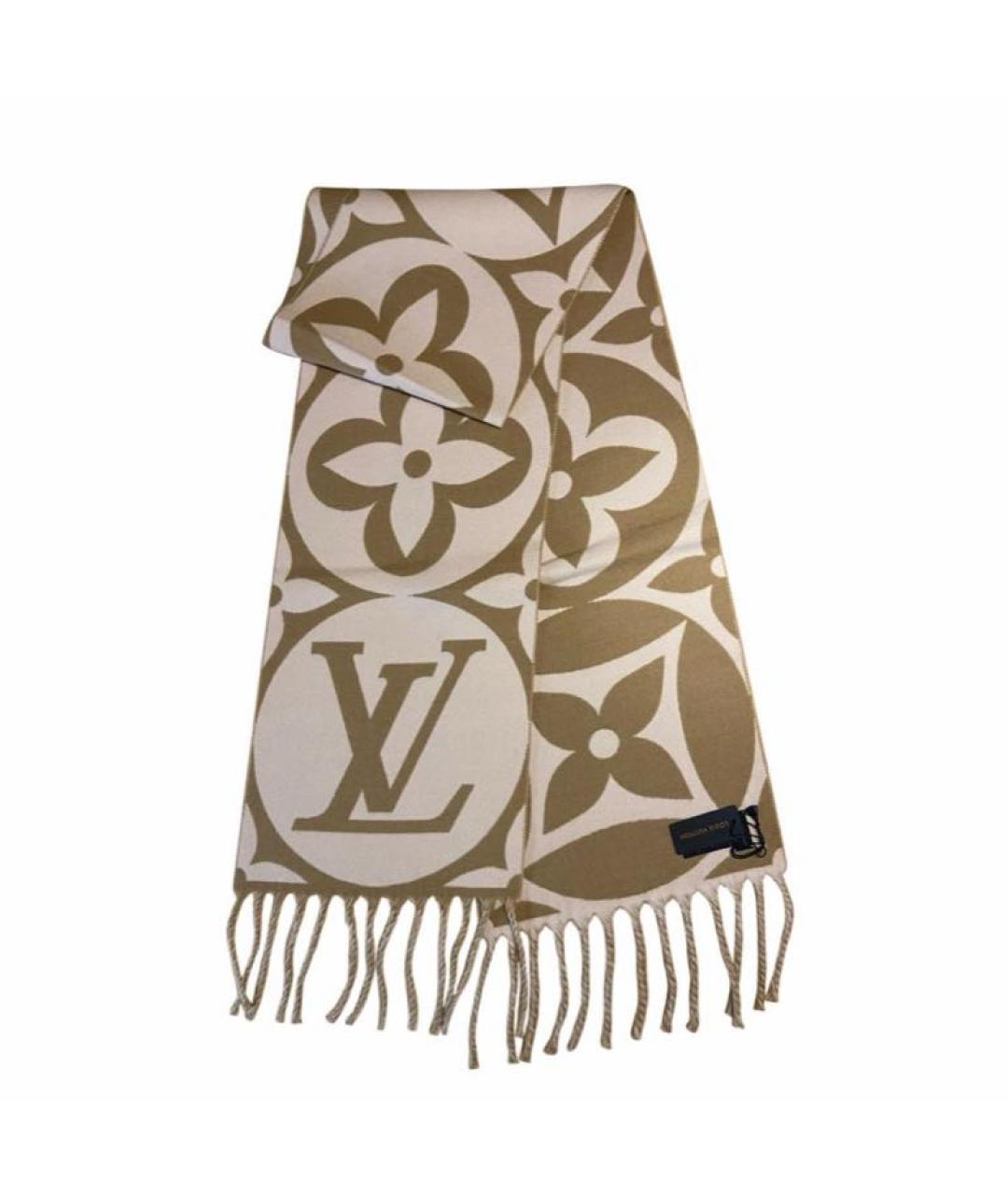 LOUIS VUITTON Бежевый шерстяной шарф, фото 1
