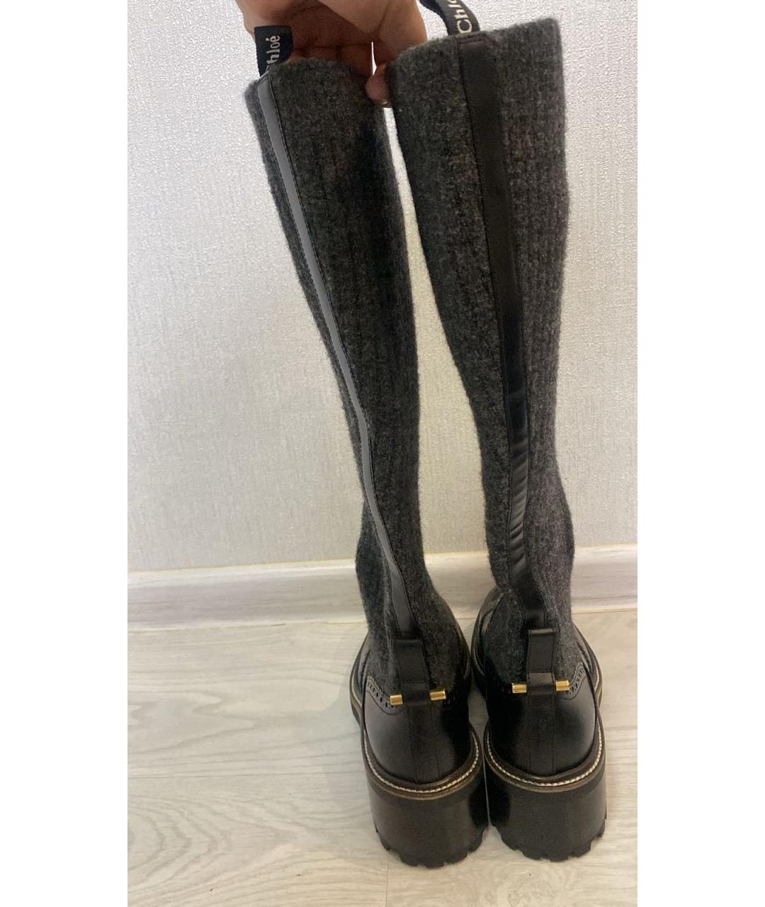 CHLOE Черные кожаные сапоги, фото 3