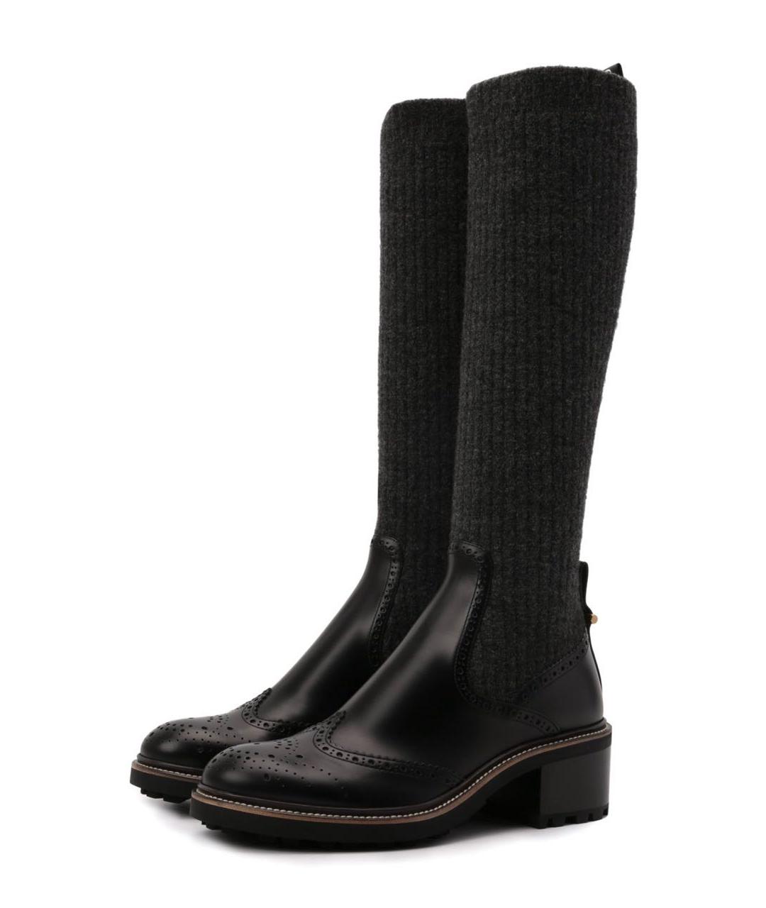 CHLOE Черные кожаные сапоги, фото 9