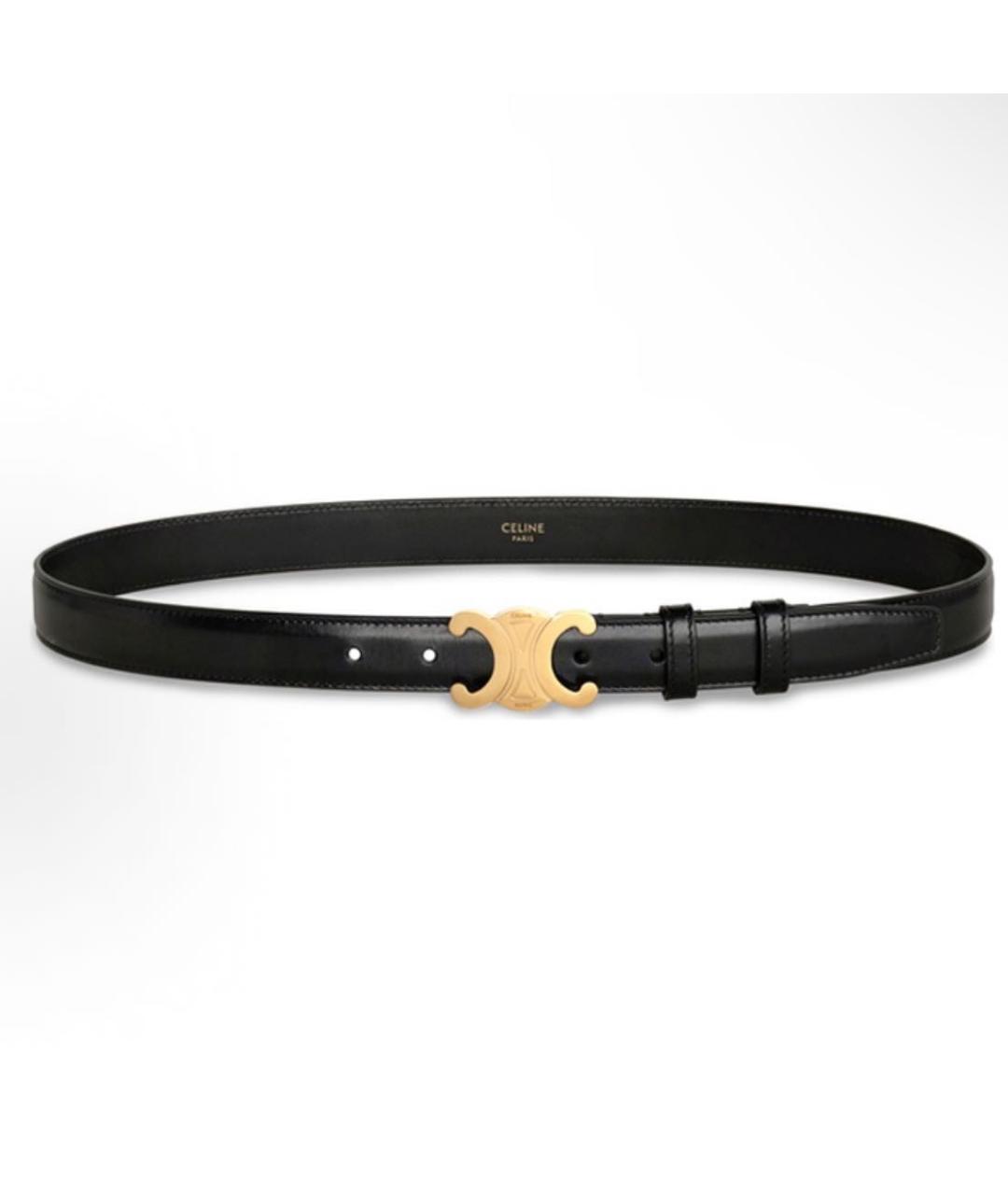 CELINE Черный кожаный ремень, фото 7