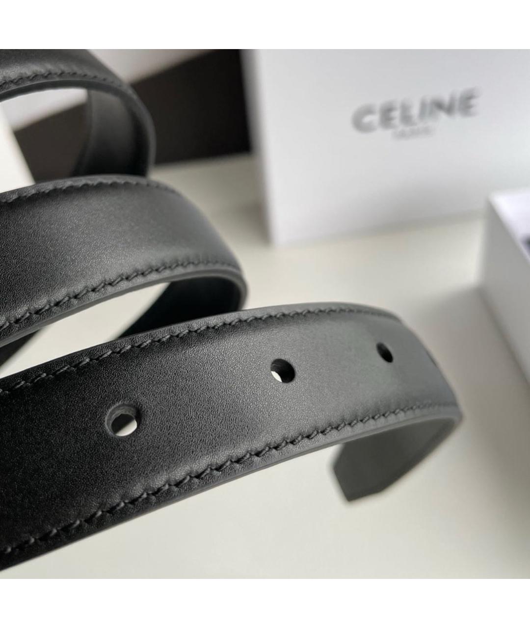 CELINE Черный кожаный ремень, фото 6