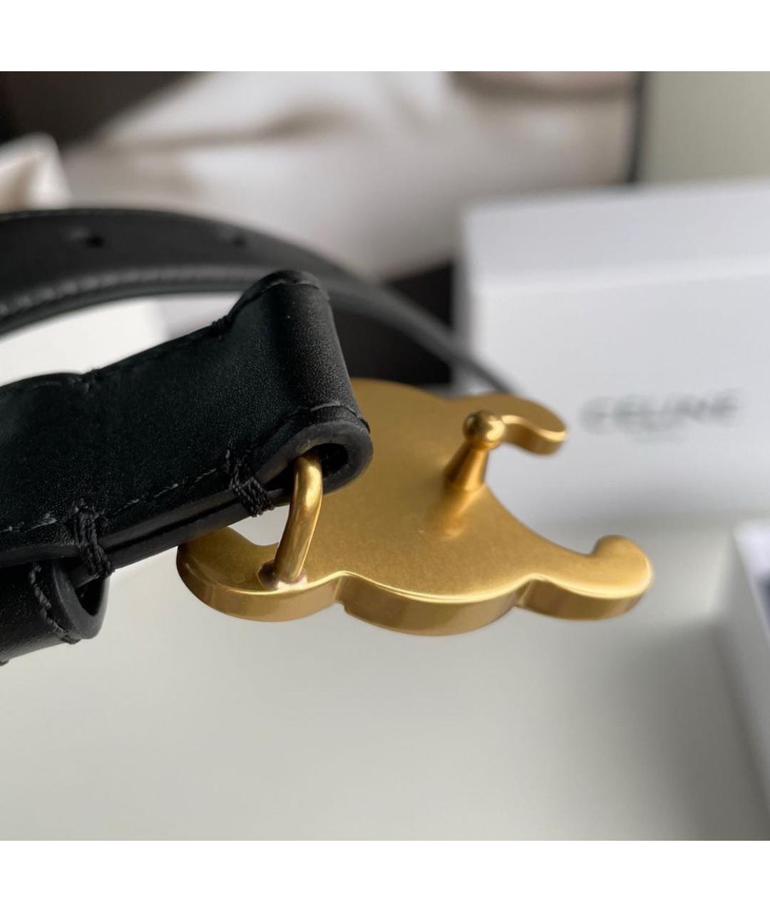 CELINE Черный кожаный ремень, фото 5