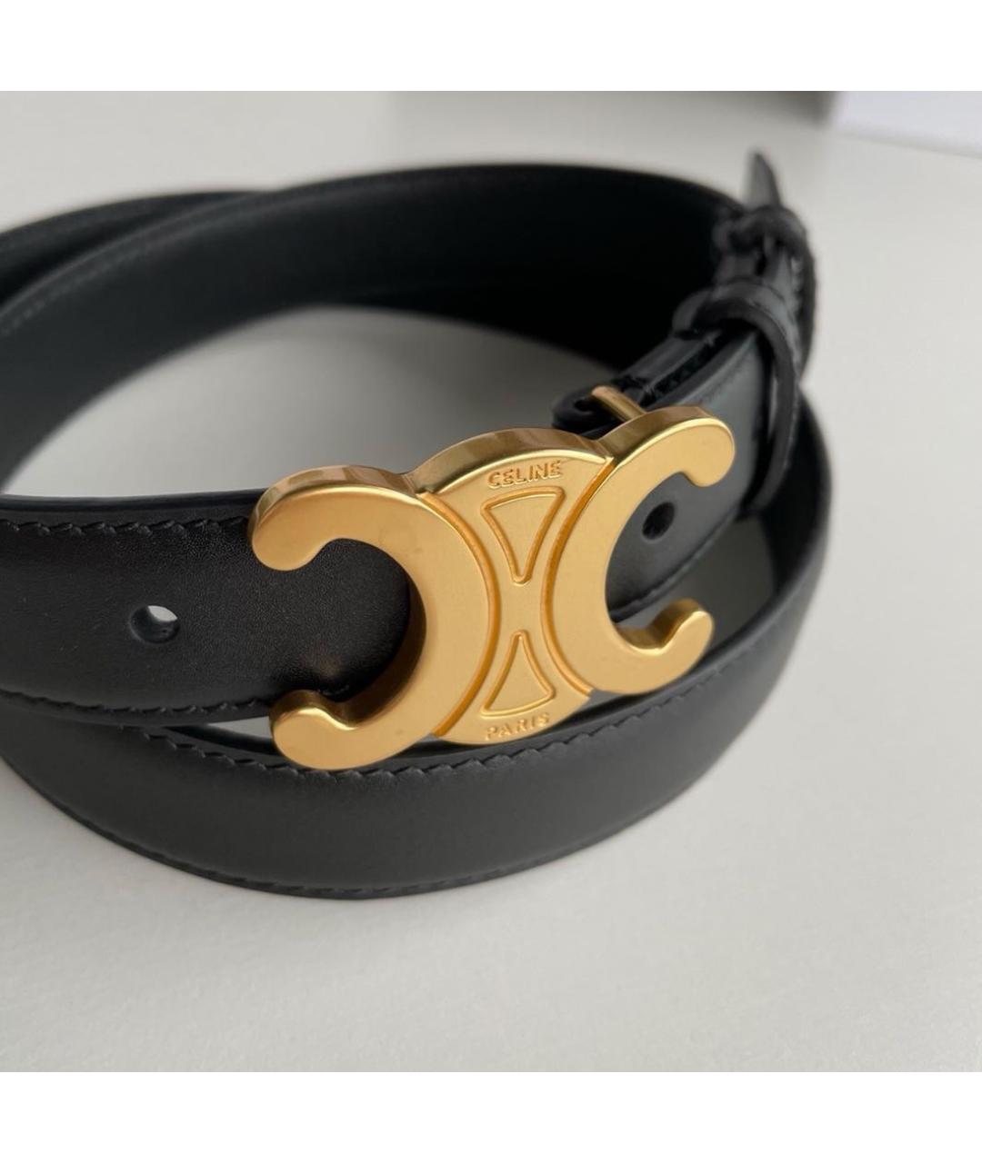 CELINE Черный кожаный ремень, фото 3