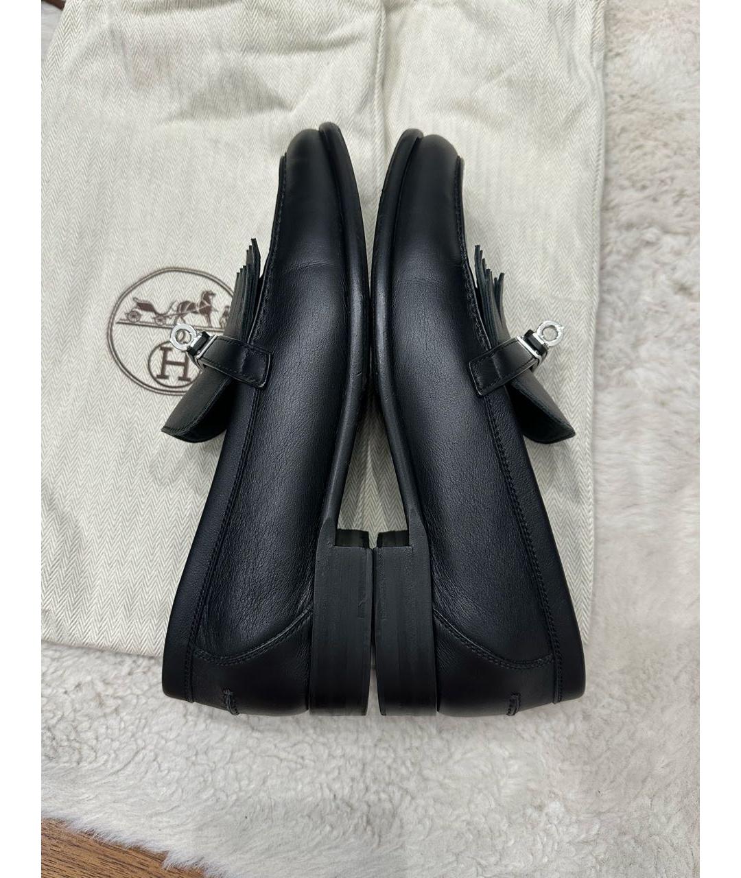 HERMES Черные кожаные лоферы, фото 7