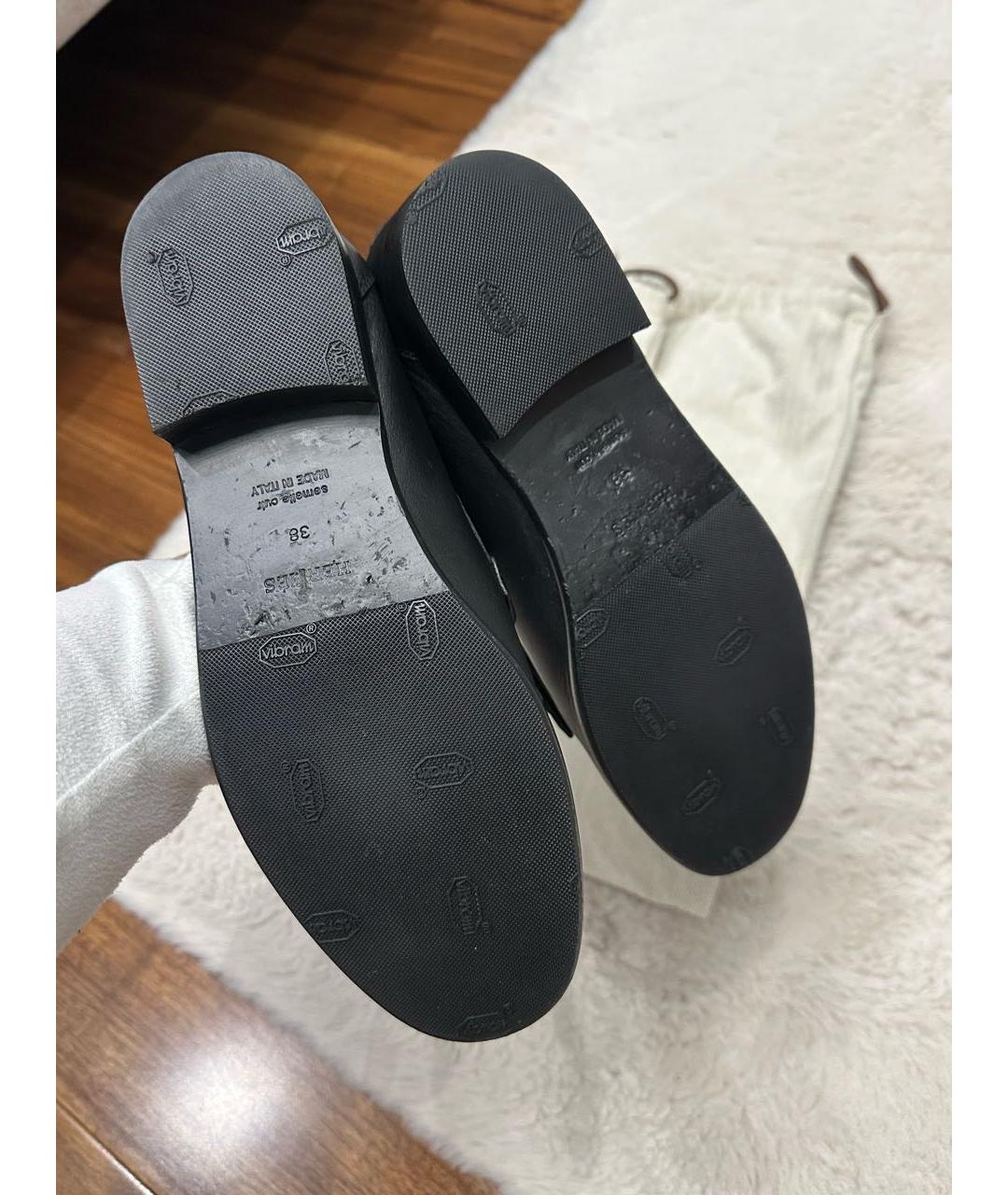 HERMES Черные кожаные лоферы, фото 5