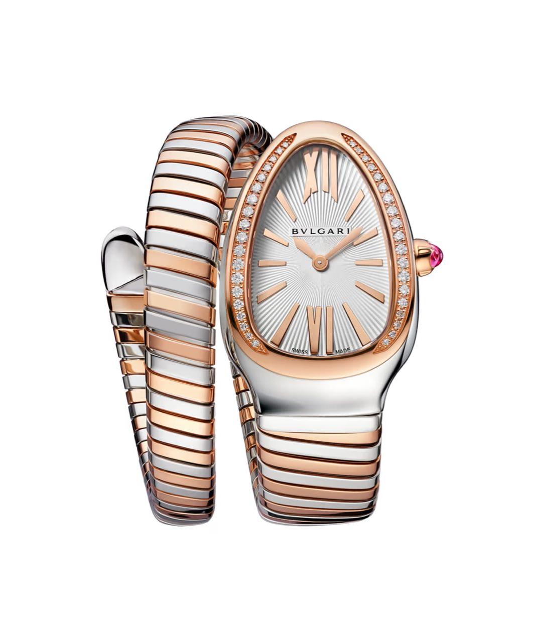 BVLGARI Бежевые часы из розового золота, фото 1