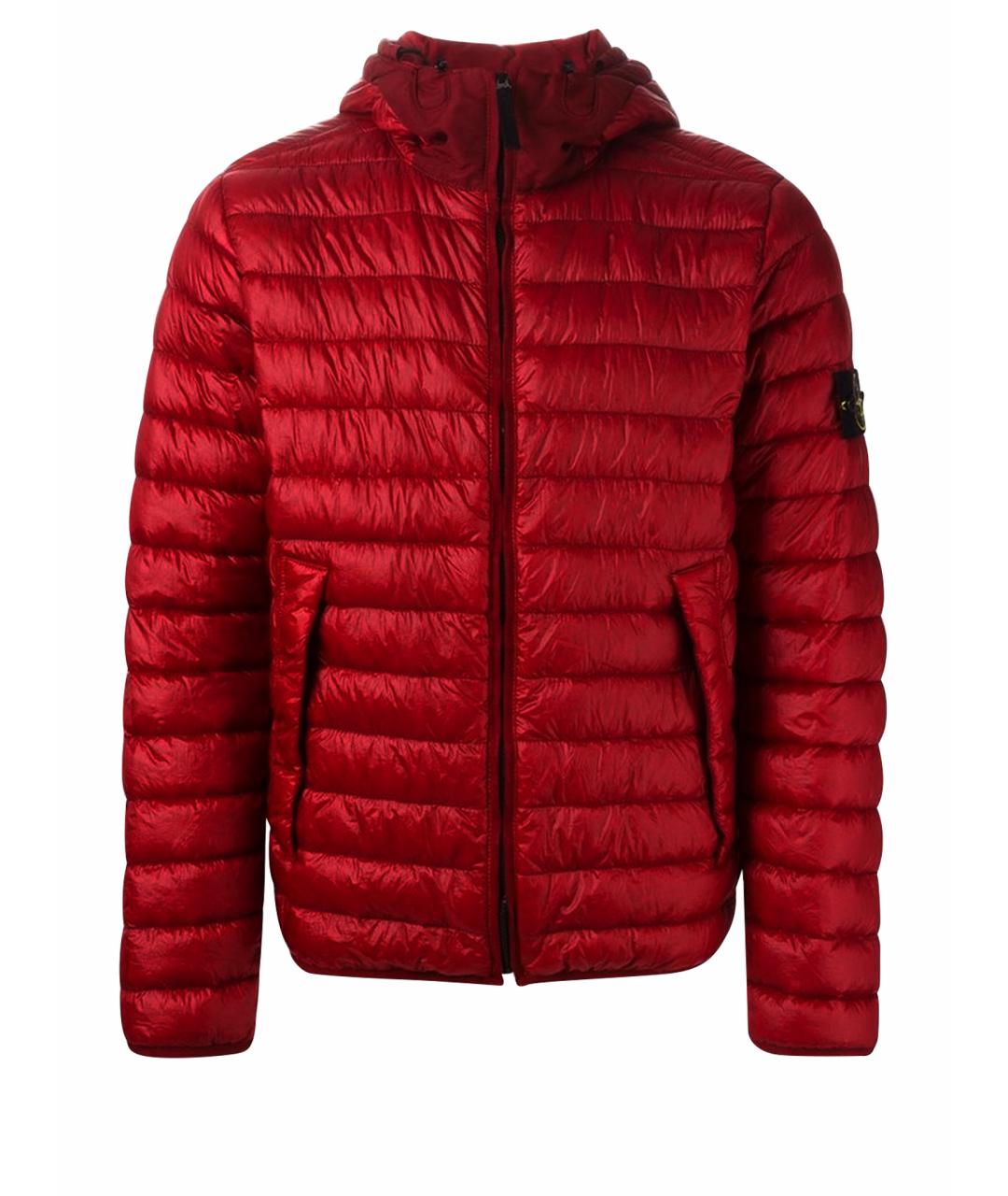 STONE ISLAND Красный полиамидовый пуховик, фото 1