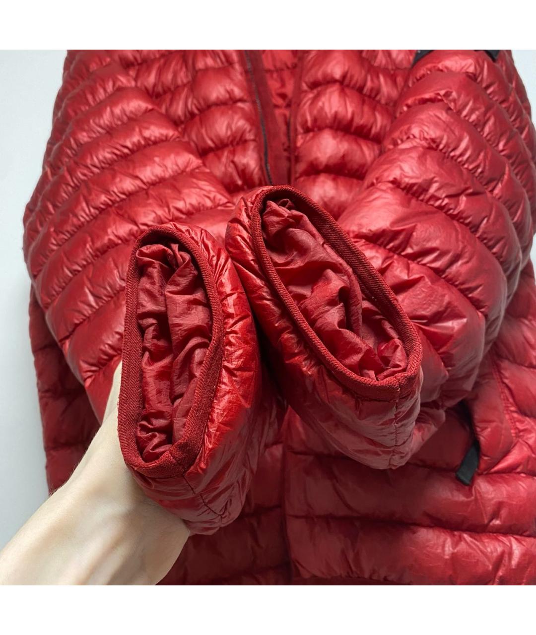 STONE ISLAND Красный полиамидовый пуховик, фото 4