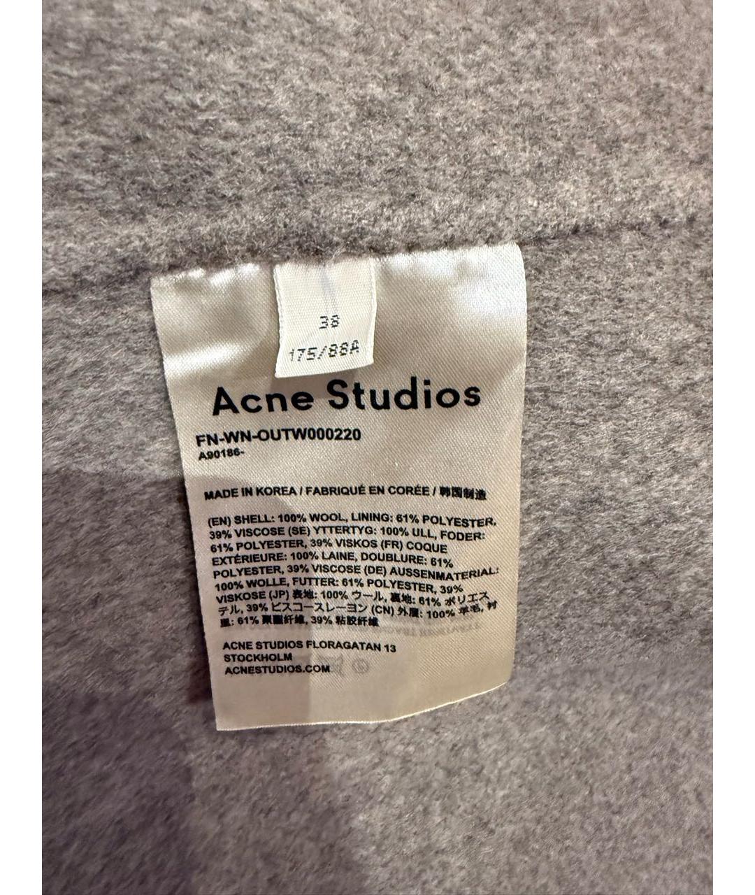 ACNE STUDIOS Шерстяное пальто, фото 4