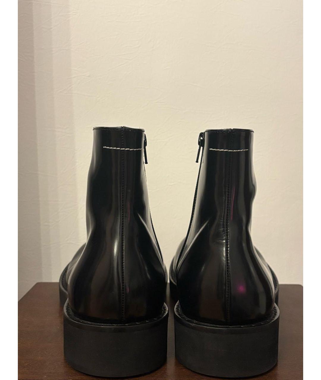 MM6 MAISON MARGIELA Черные кожаные высокие ботинки, фото 4