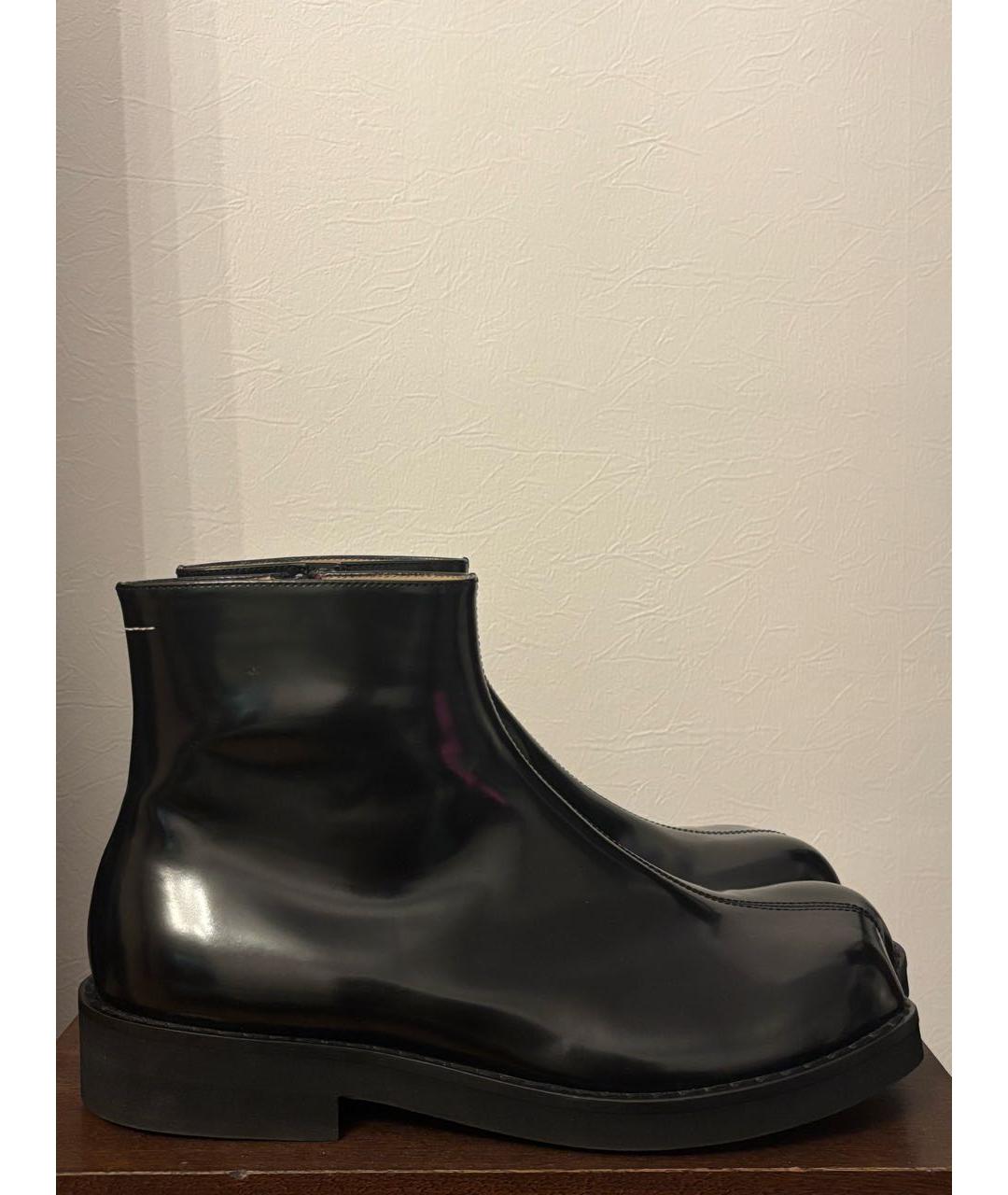 MM6 MAISON MARGIELA Черные кожаные высокие ботинки, фото 9