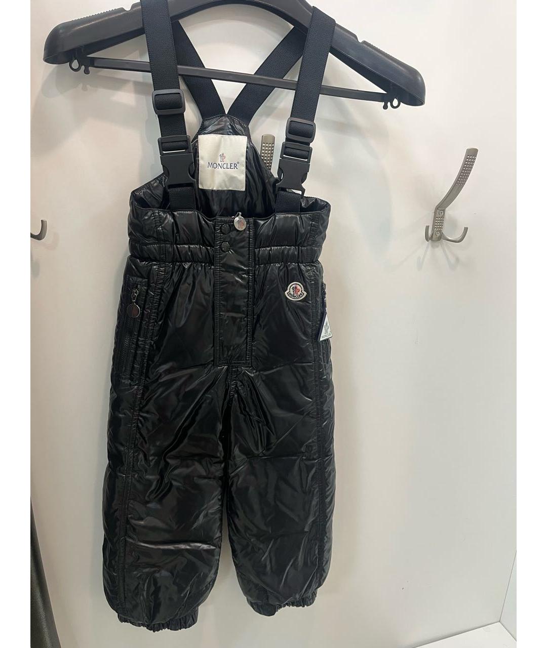 MONCLER Черные полиэстеровые брюки и шорты, фото 2