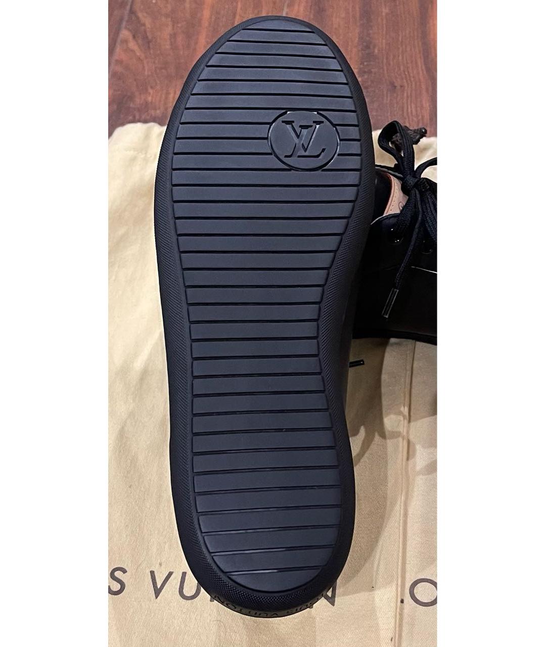 LOUIS VUITTON Черные кожаные низкие кроссовки / кеды, фото 7