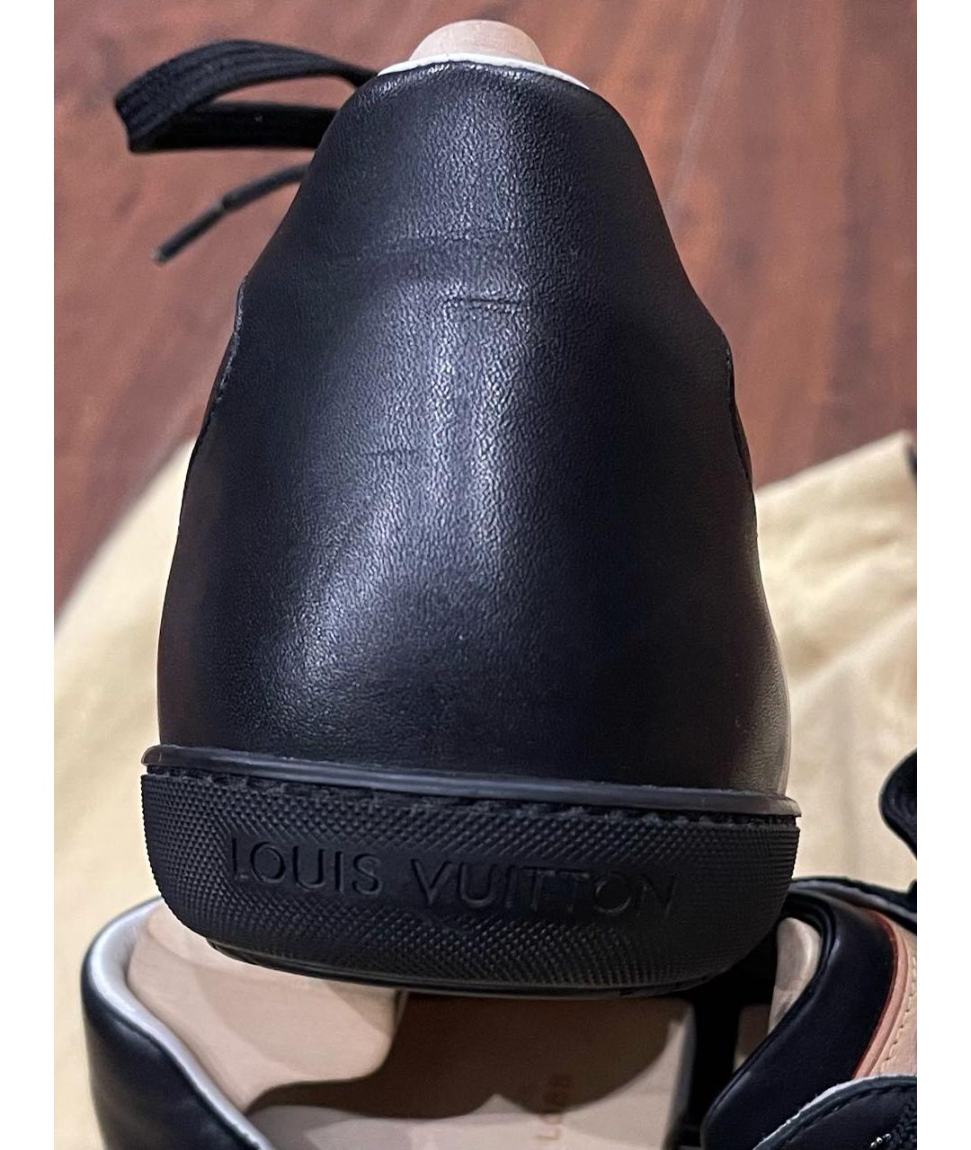 LOUIS VUITTON Черные кожаные низкие кроссовки / кеды, фото 6