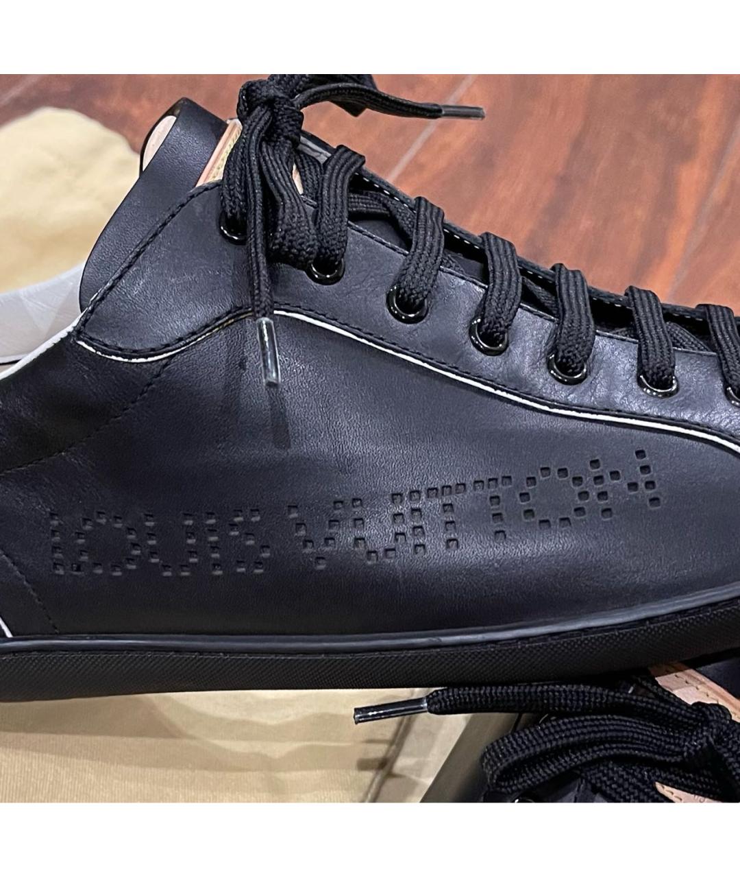 LOUIS VUITTON Черные кожаные низкие кроссовки / кеды, фото 5