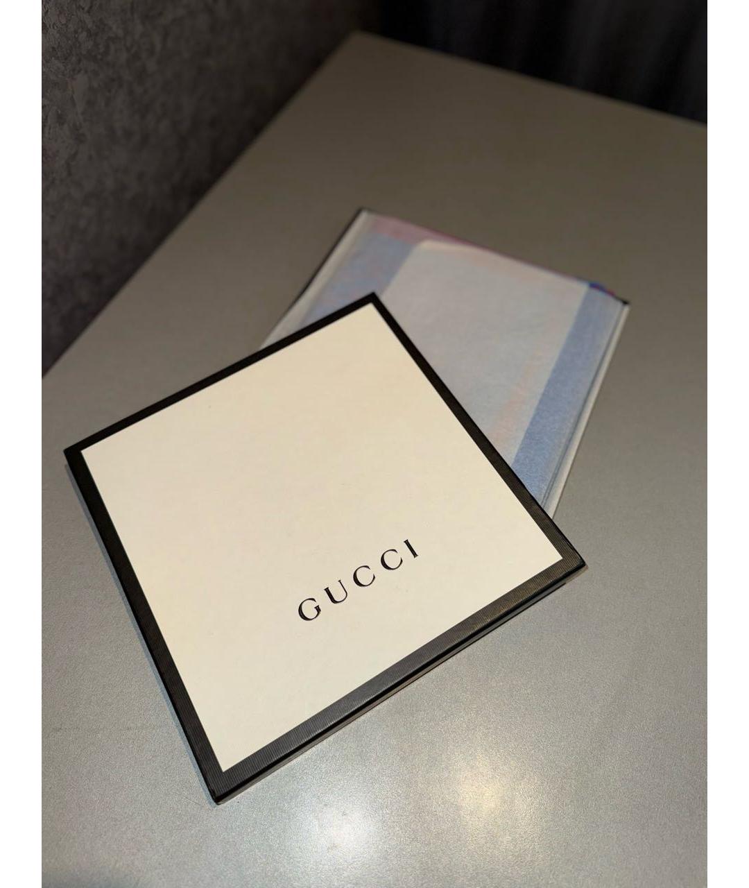 GUCCI Синий шерстяной шарф, фото 5