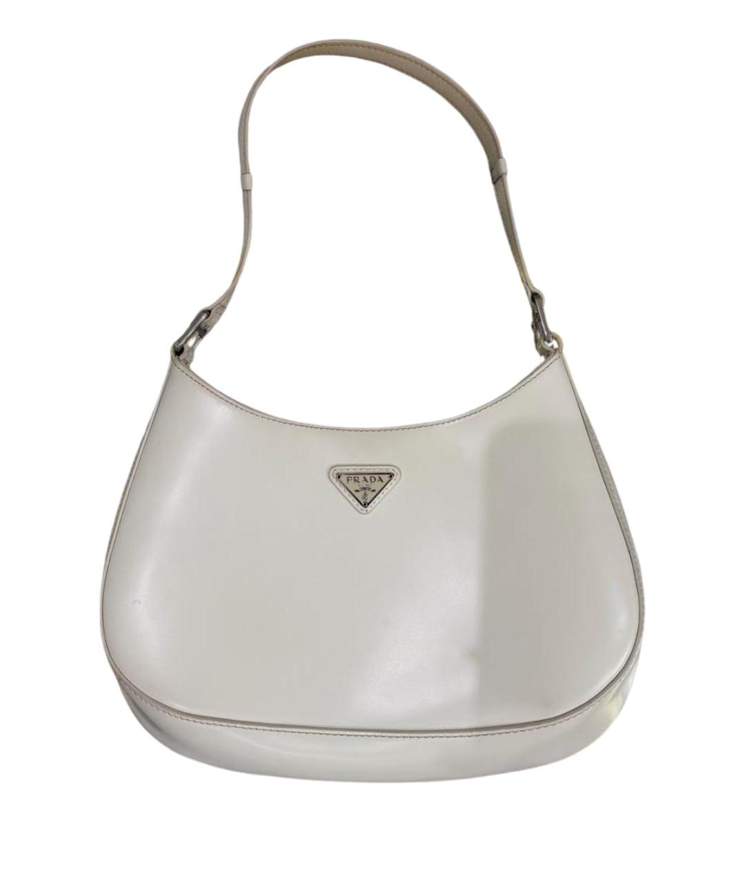 PRADA Белая кожаная сумка с короткими ручками, фото 1