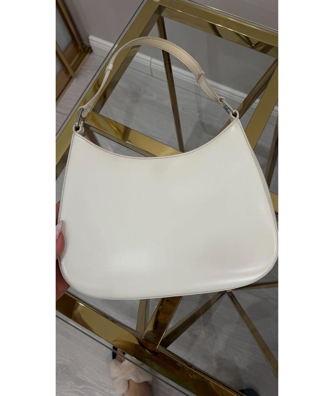 PRADA Белая кожаная сумка с короткими ручками, фото 3