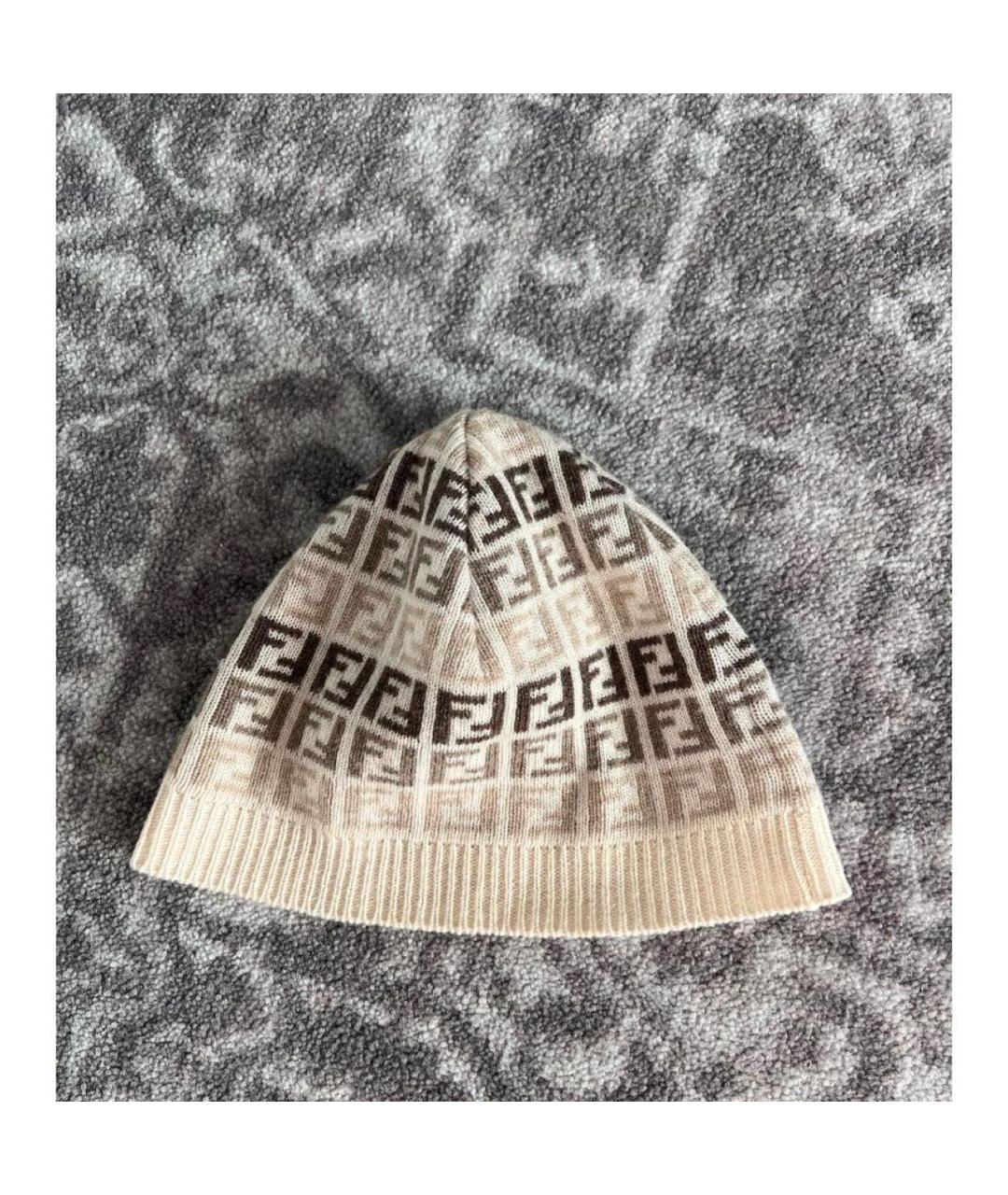 FENDI Бежевая шерстяная шапка, фото 2