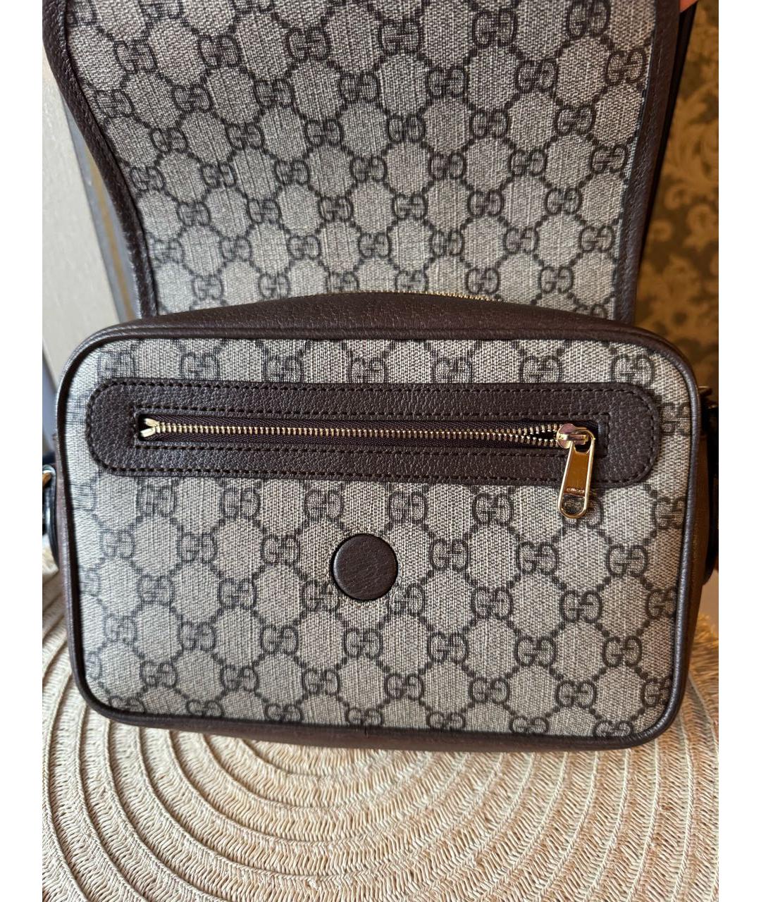 GUCCI Коричневая кожаная сумка через плечо, фото 8