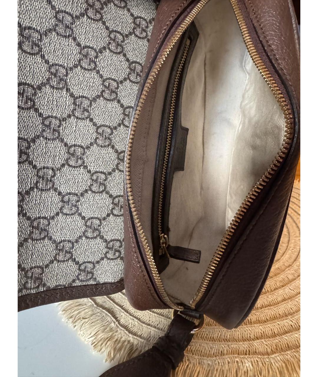 GUCCI Коричневая кожаная сумка через плечо, фото 4