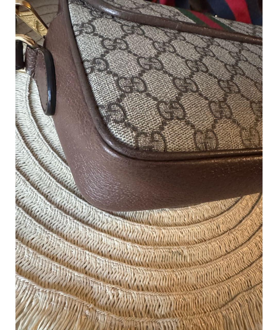 GUCCI Коричневая кожаная сумка через плечо, фото 8