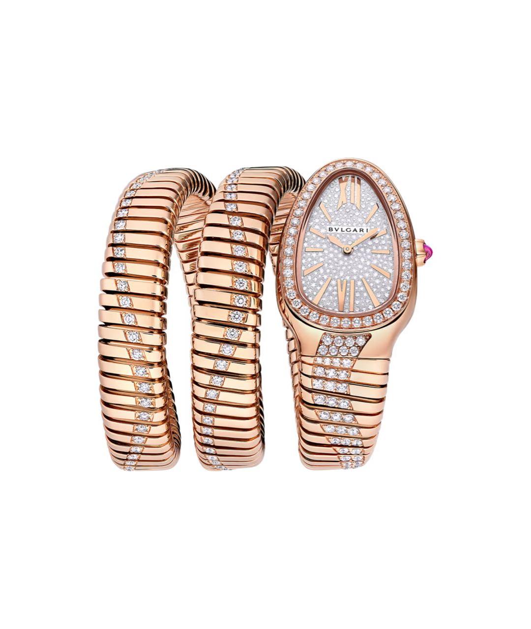 BVLGARI Бежевые часы из розового золота, фото 4