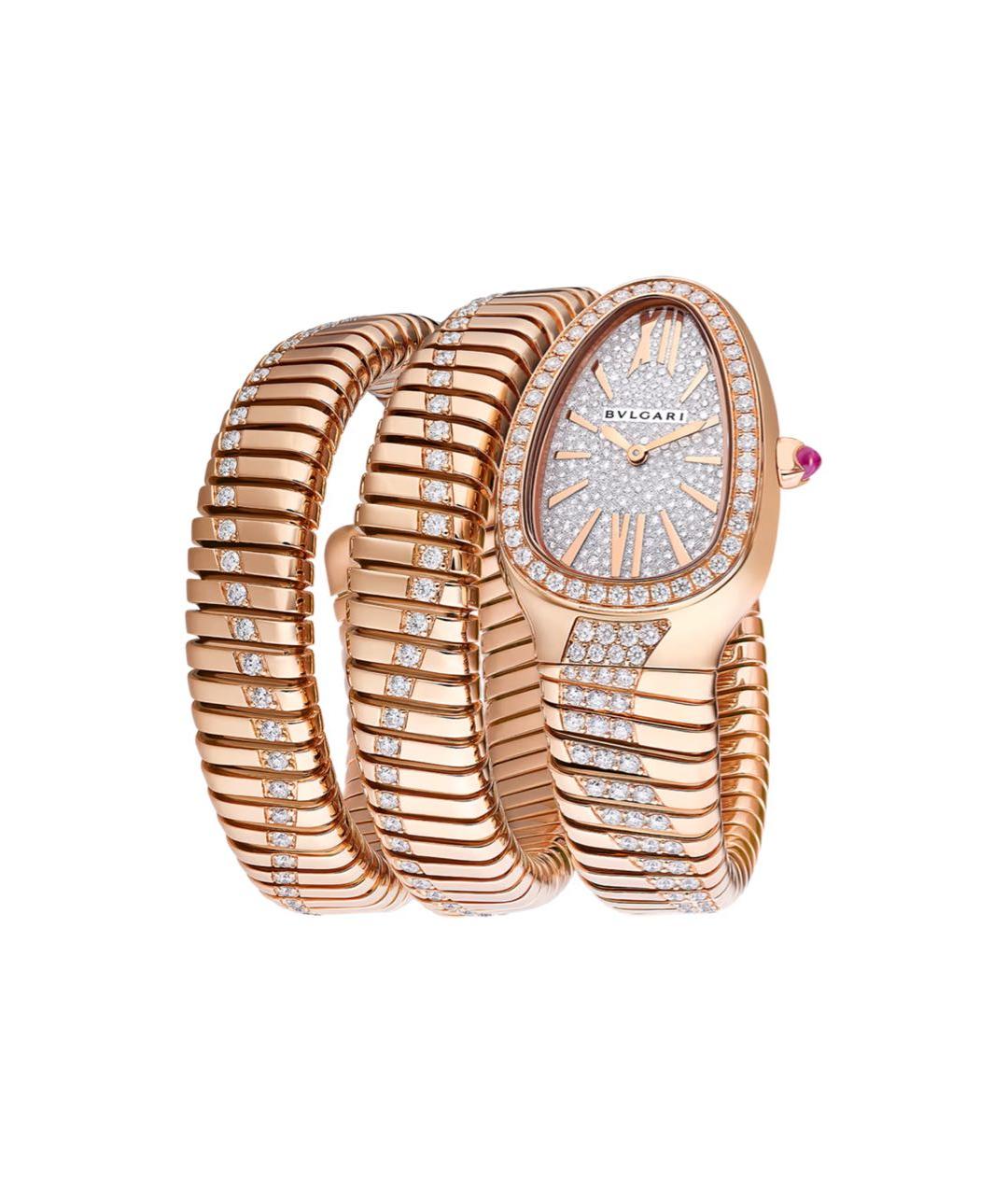 BVLGARI Бежевые часы из розового золота, фото 3