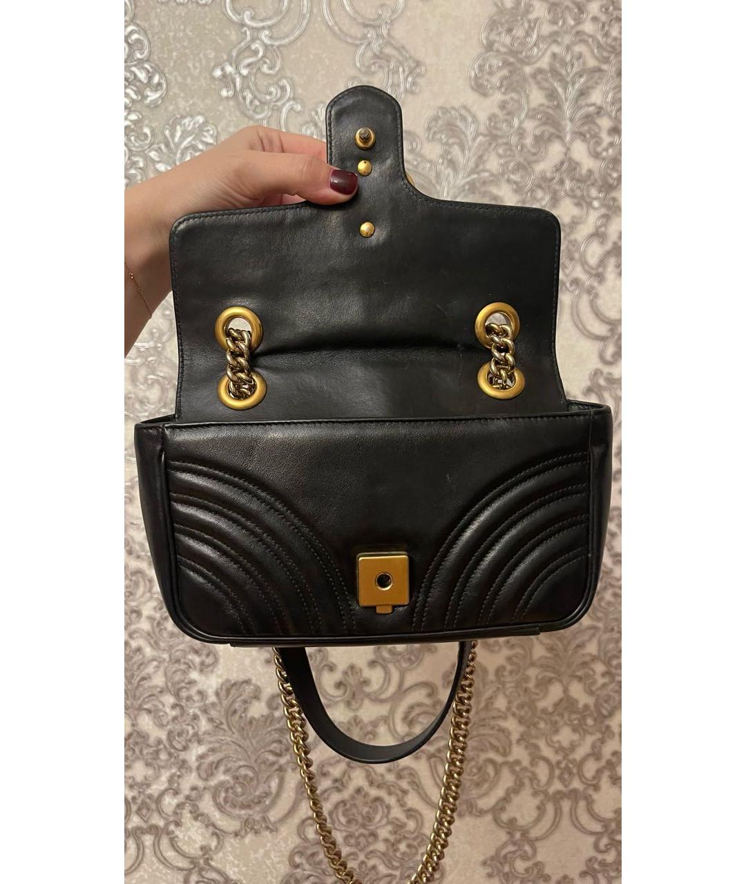 GUCCI Черная кожаная сумка через плечо, фото 4