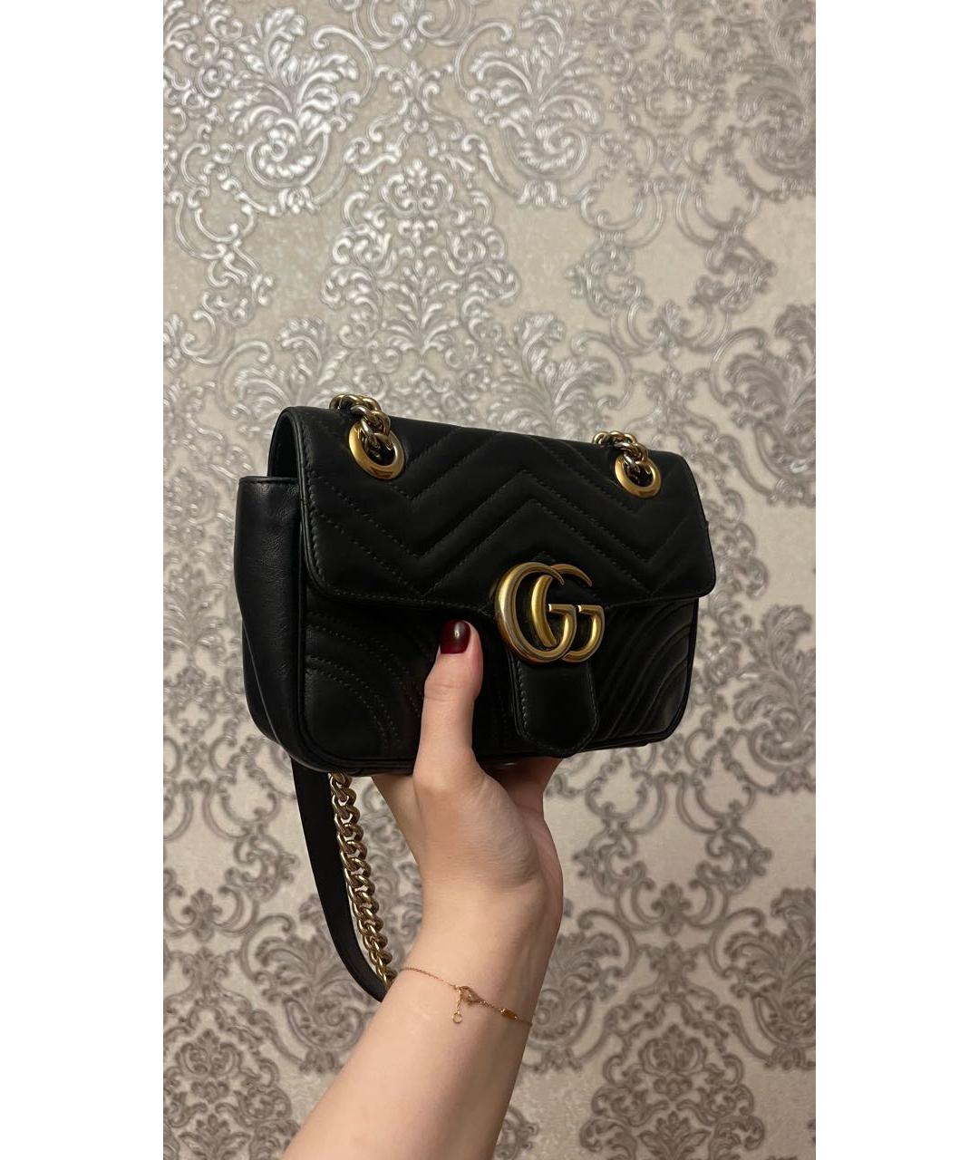 GUCCI Черная кожаная сумка через плечо, фото 2