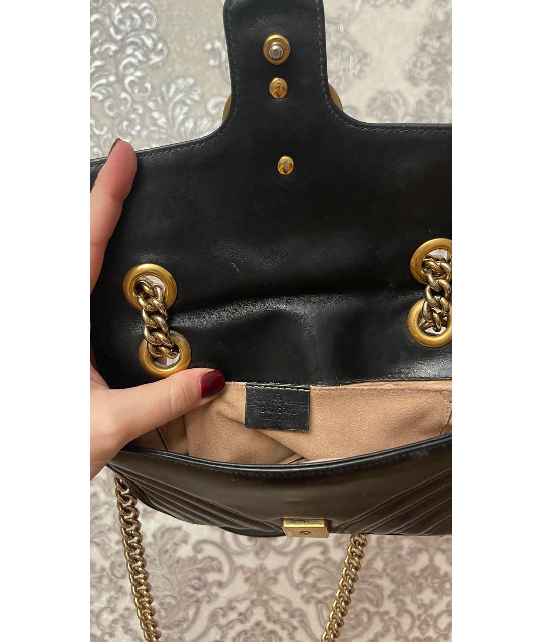 GUCCI Черная кожаная сумка через плечо, фото 6