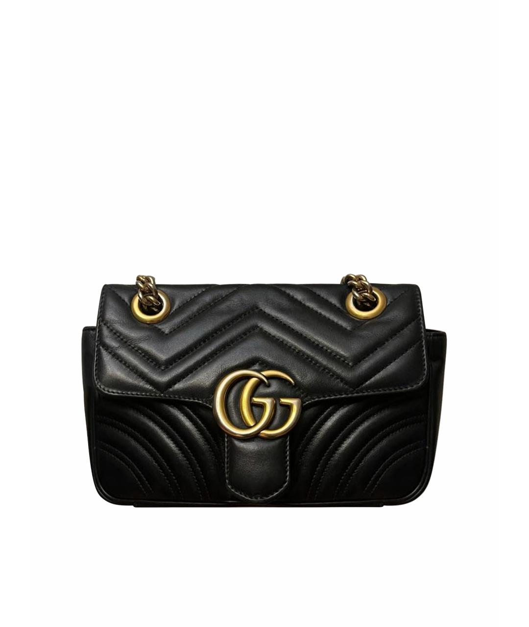 GUCCI Черная кожаная сумка через плечо, фото 1