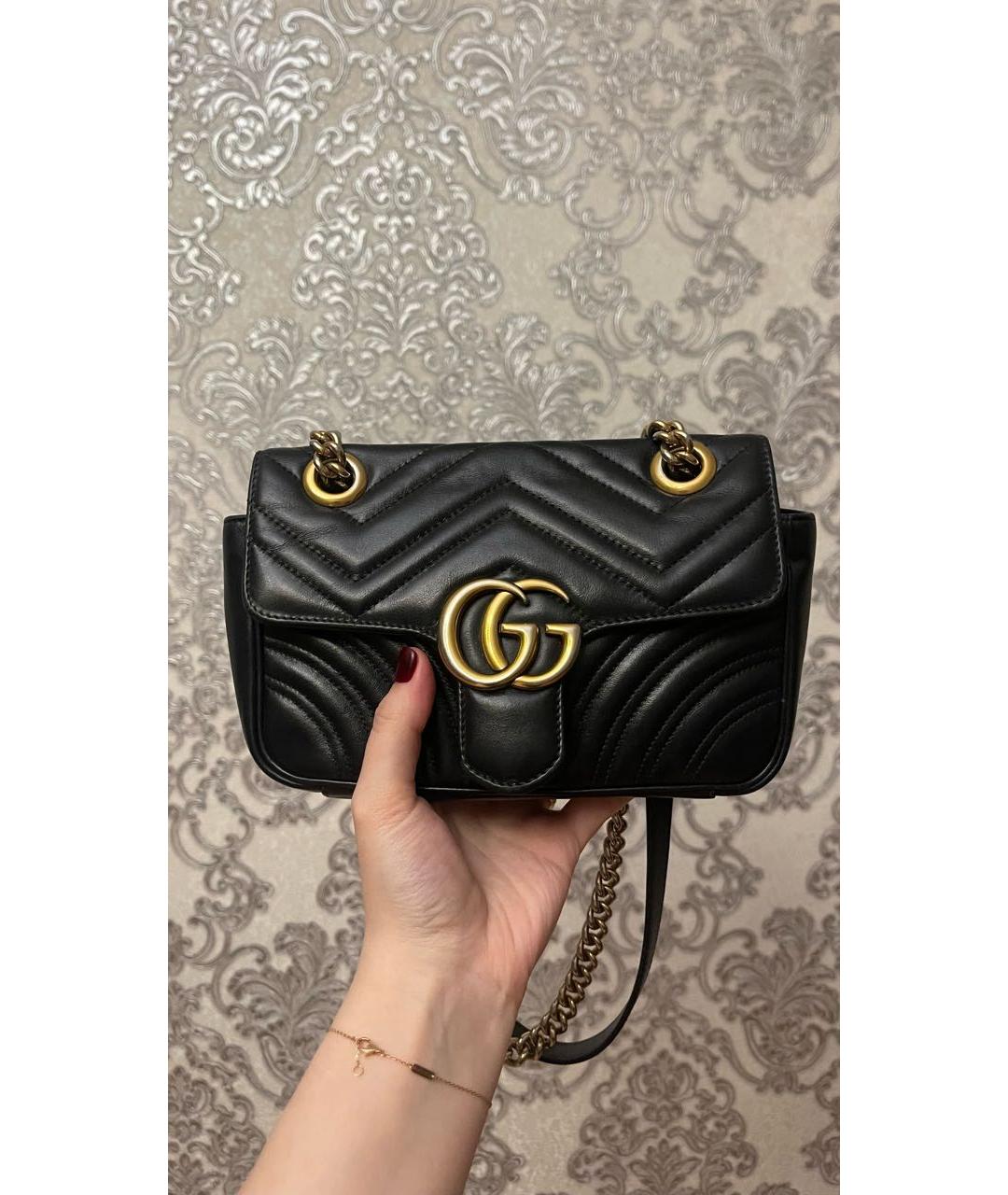 GUCCI Черная кожаная сумка через плечо, фото 7