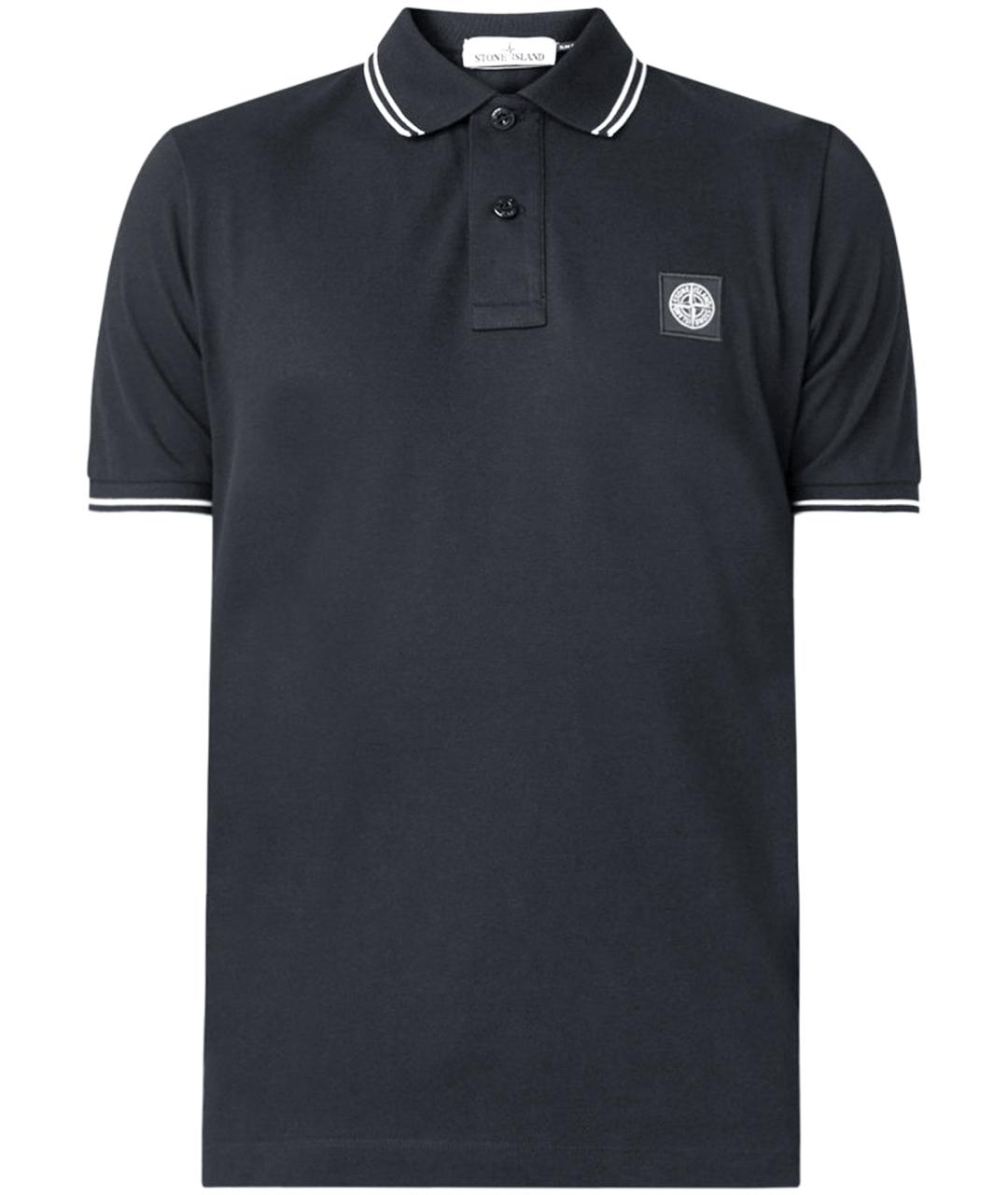STONE ISLAND Серое хлопковое поло с коротким рукавом, фото 1