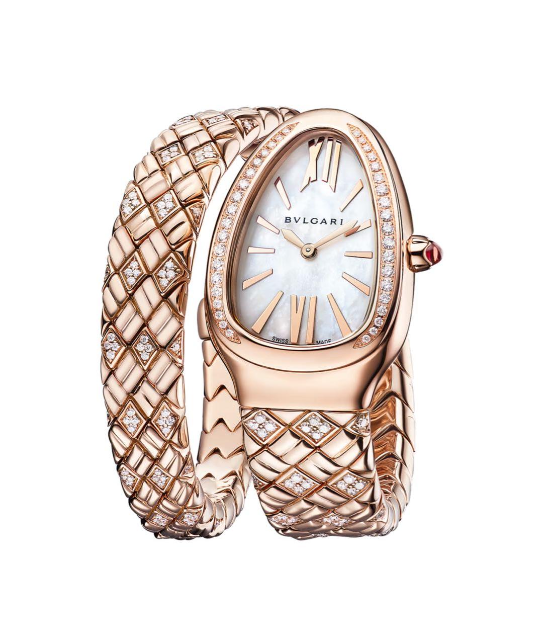 BVLGARI Бежевые часы из розового золота, фото 2