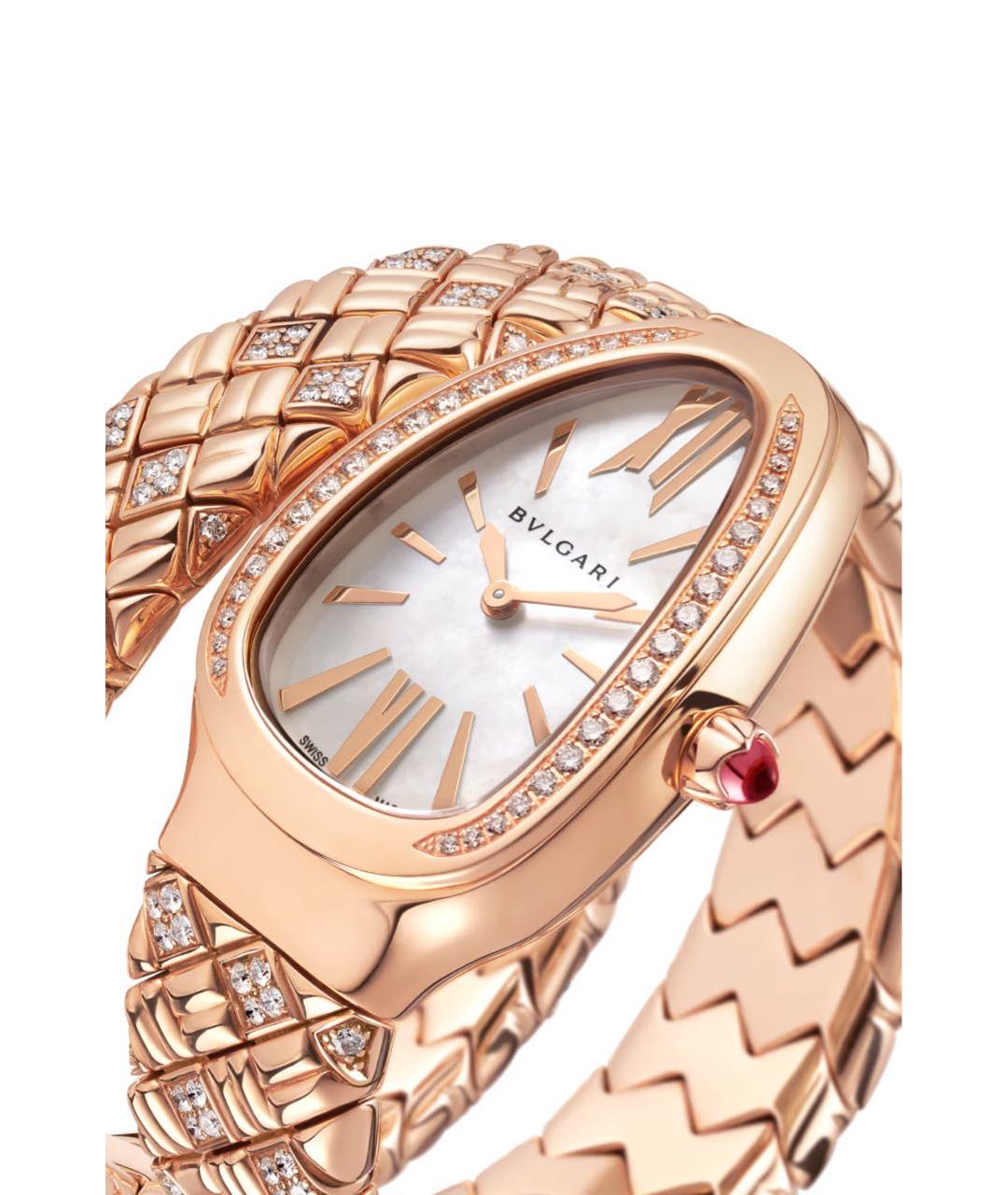 BVLGARI Бежевые часы из розового золота, фото 3