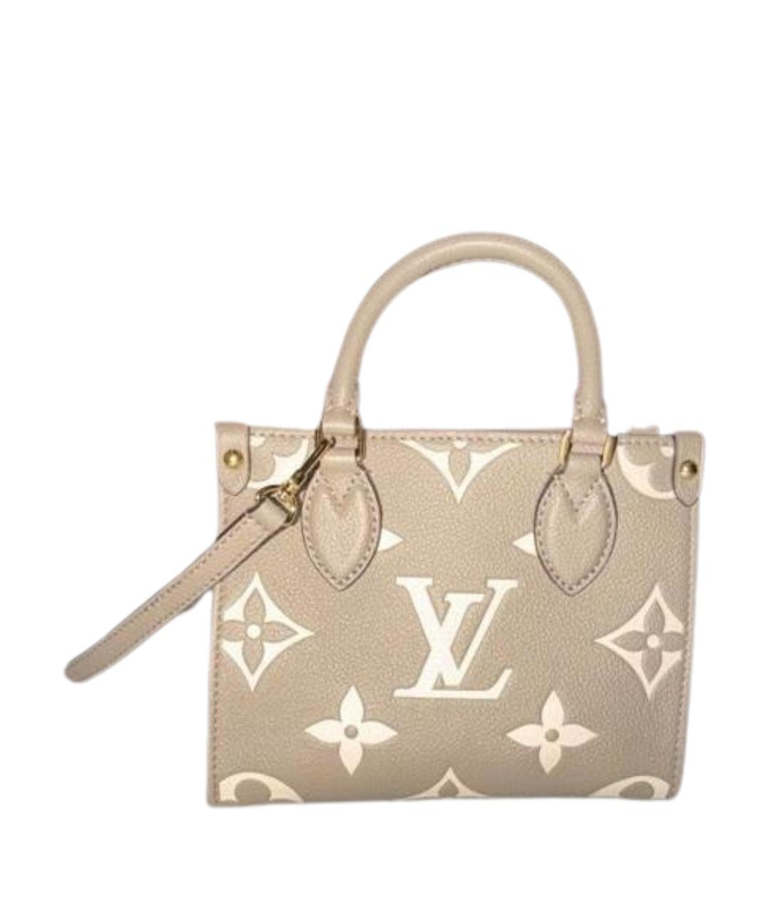 LOUIS VUITTON Бежевая кожаная сумка тоут, фото 1