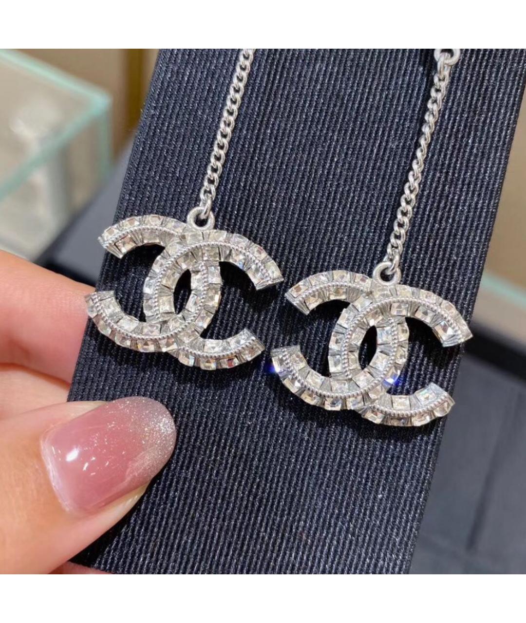 CHANEL Серебряные металлические серьги, фото 3