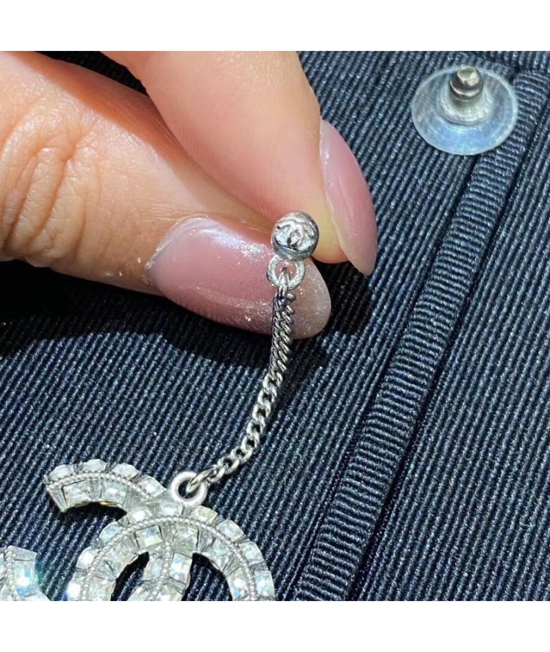 CHANEL Серебряные металлические серьги, фото 5