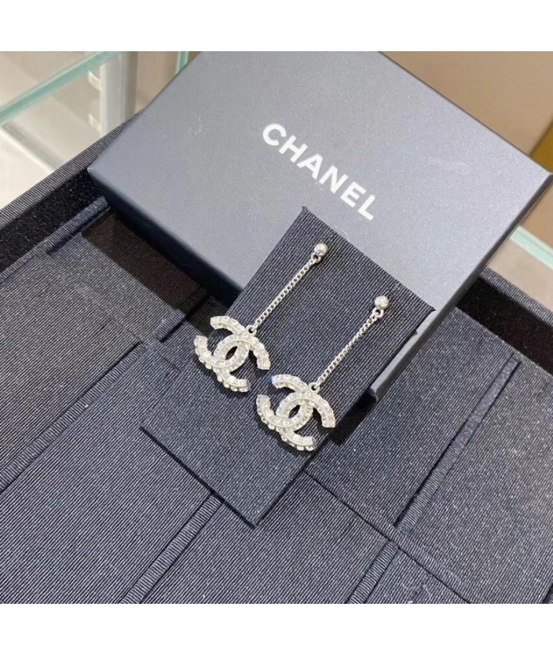 CHANEL Серебряные металлические серьги, фото 4
