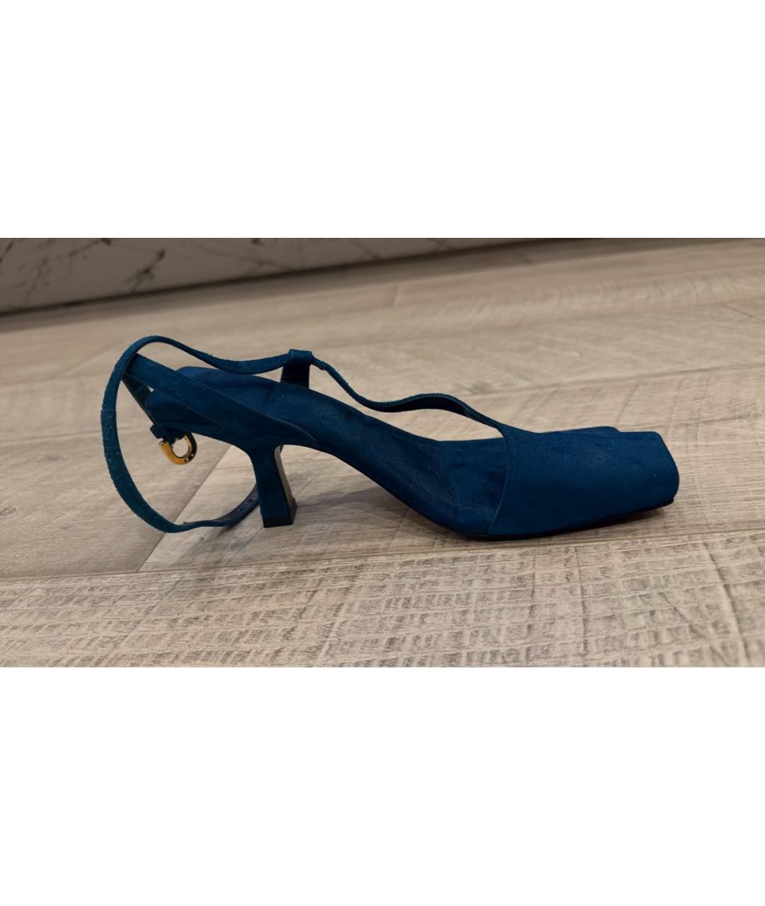 KHAITE Зеленые замшевые босоножки, фото 6